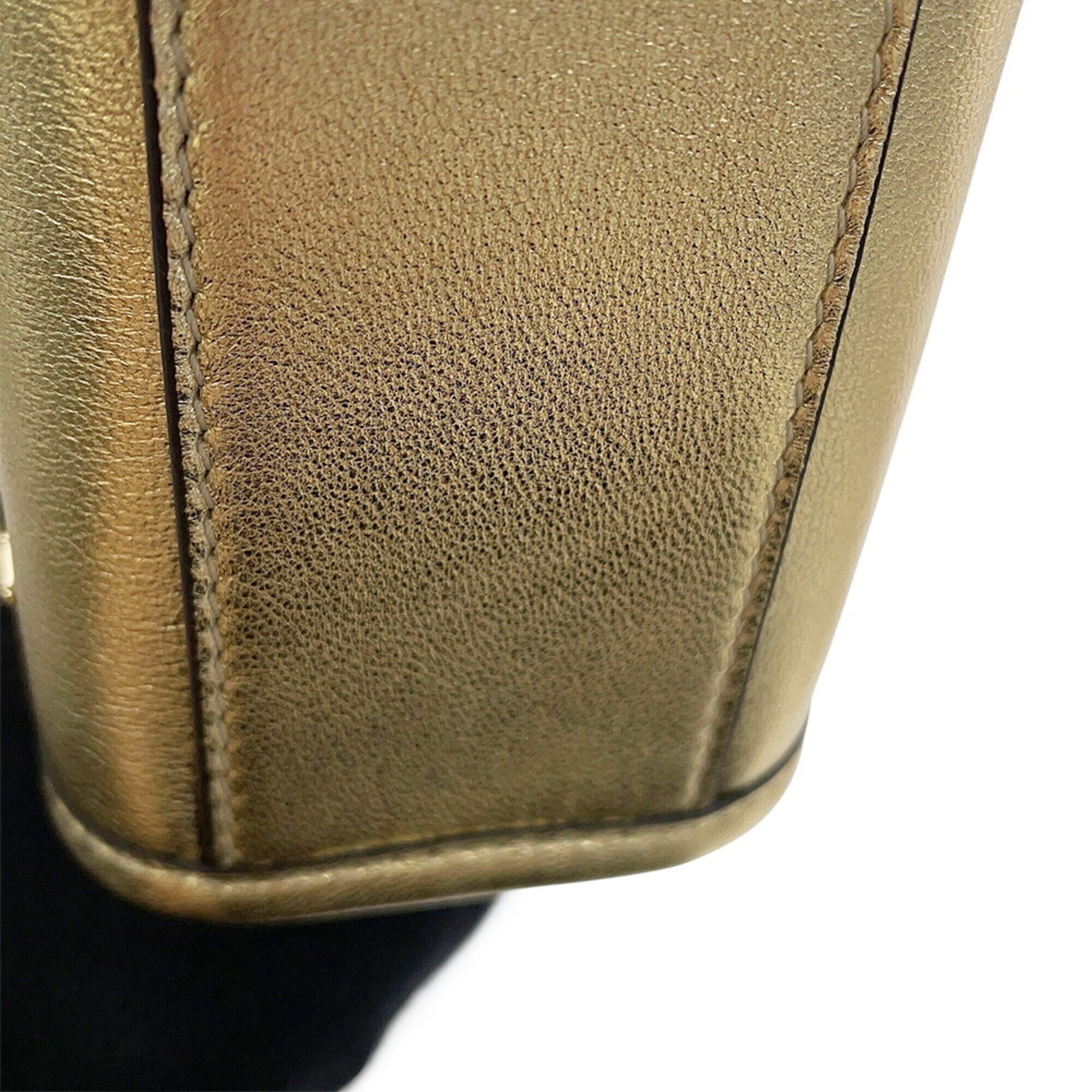 Jimmy Choo Gold Rhinestone Leather Handbag Shoulder Bag (Pre-Owned)
