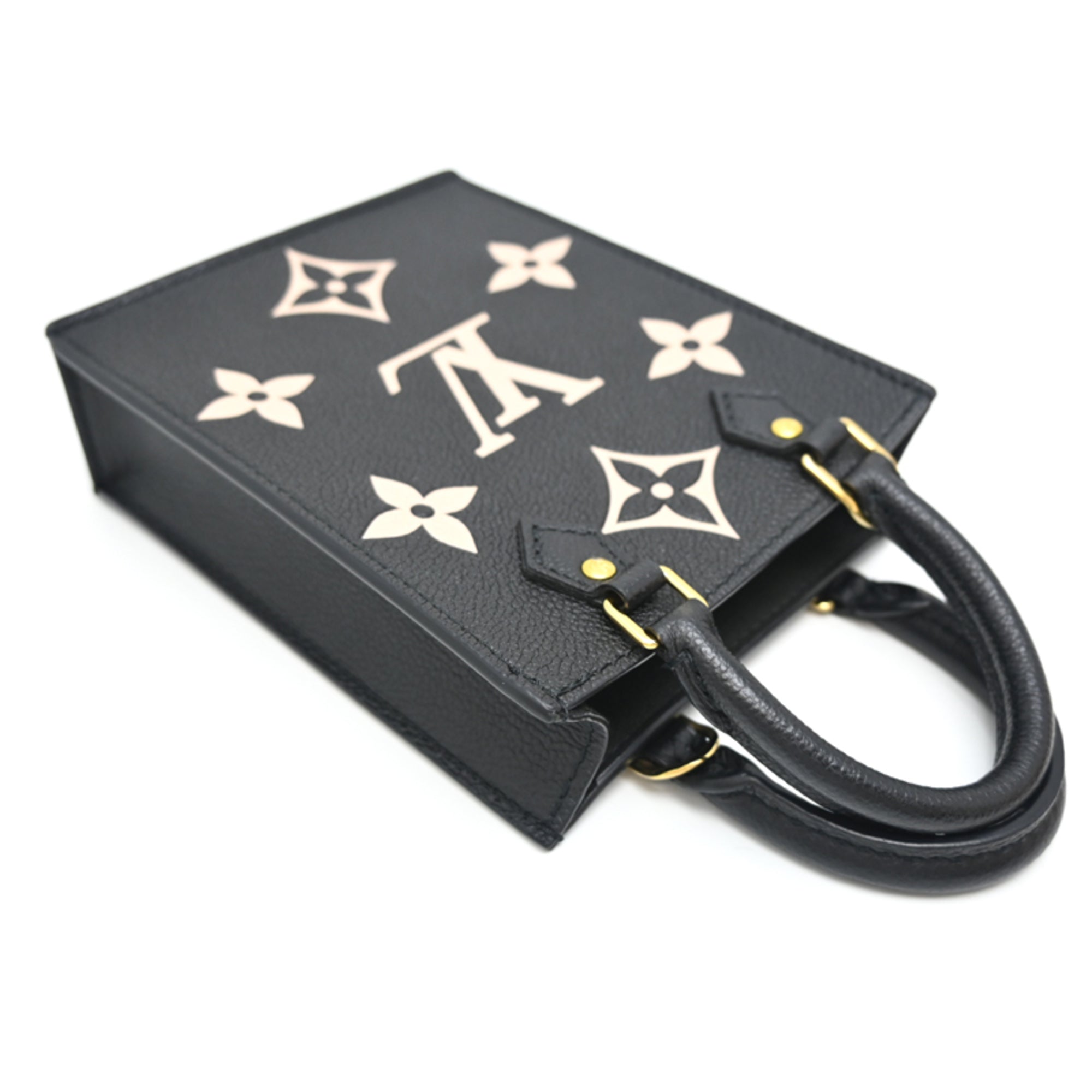Louis Vuitton Black Noir White Leather Handbag (Pre-Owned)