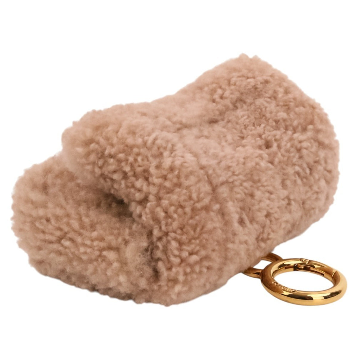 Fendi Baguette Pink Beige Fur Shoulder Bag (Pre-Owned)