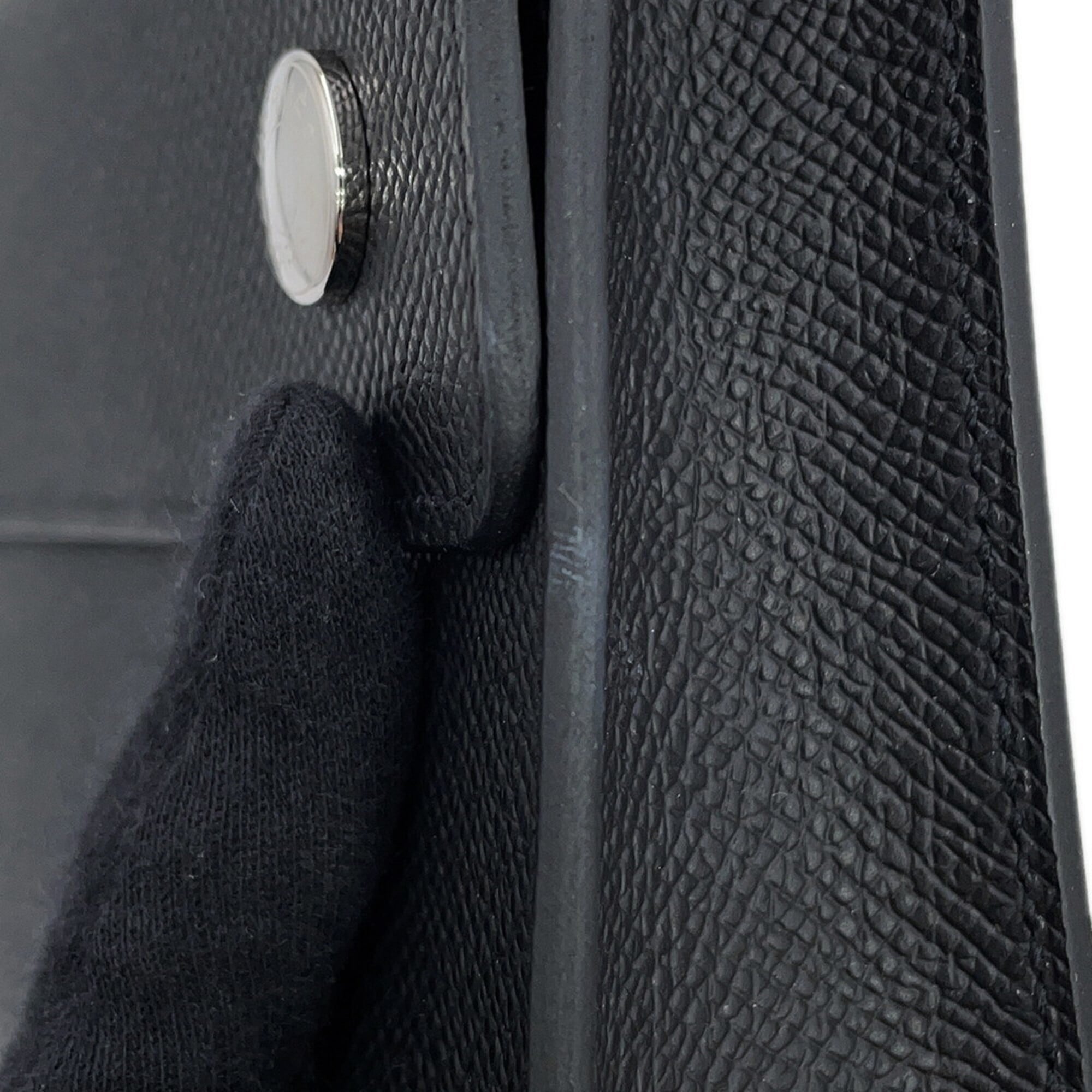Hermes Black Epsom Leather Chain/Shoulder Wallet (Pre-Owned)