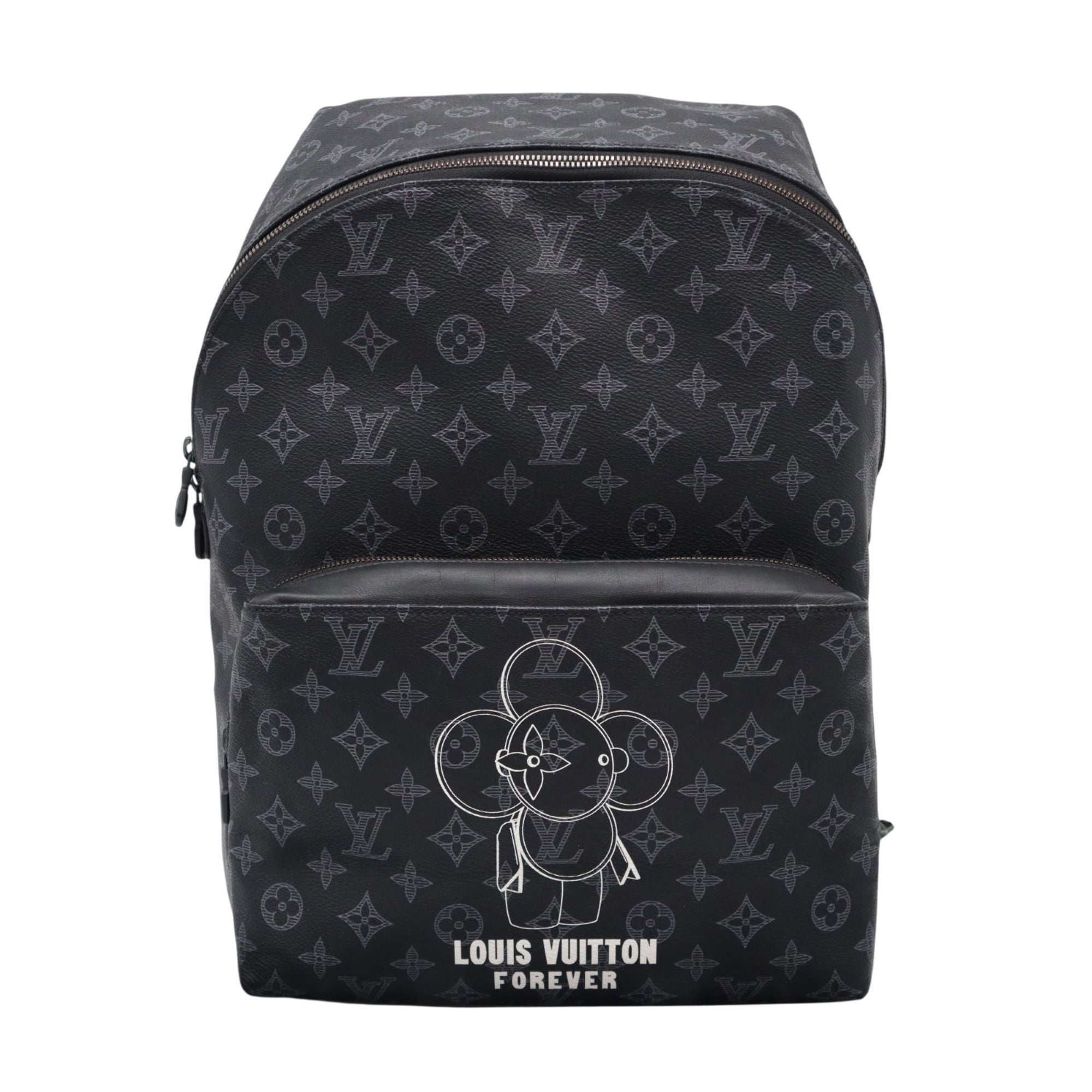 Louis Vuitton Monogram Black Gray White Coated Canvas Leather Backpack (Pre-Owned)