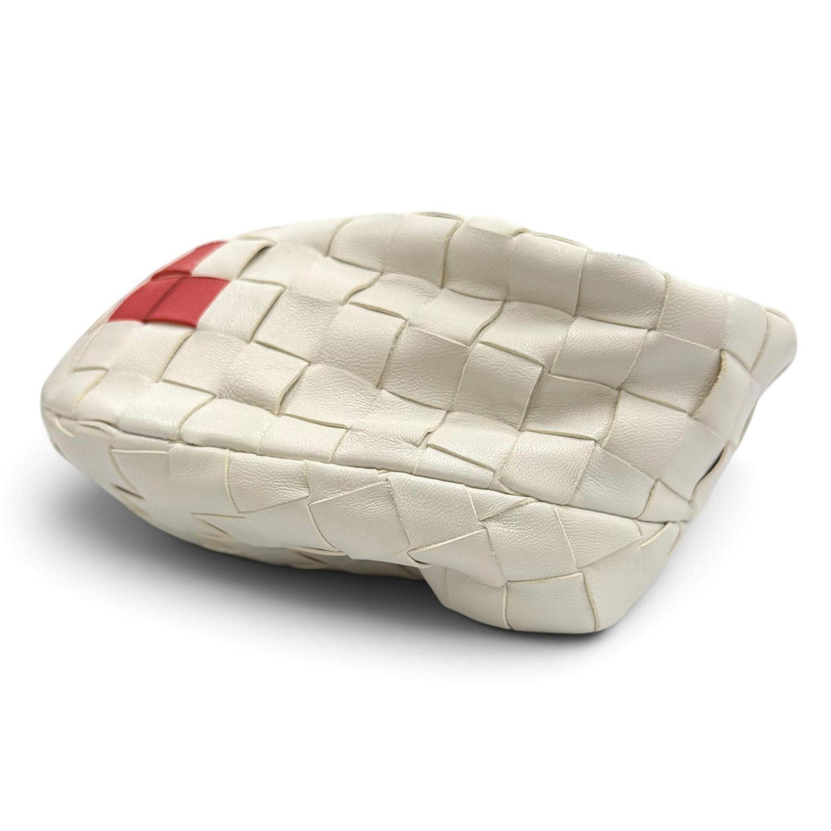Bottega Veneta Red Color White Leather Handbag (Pre-Owned)