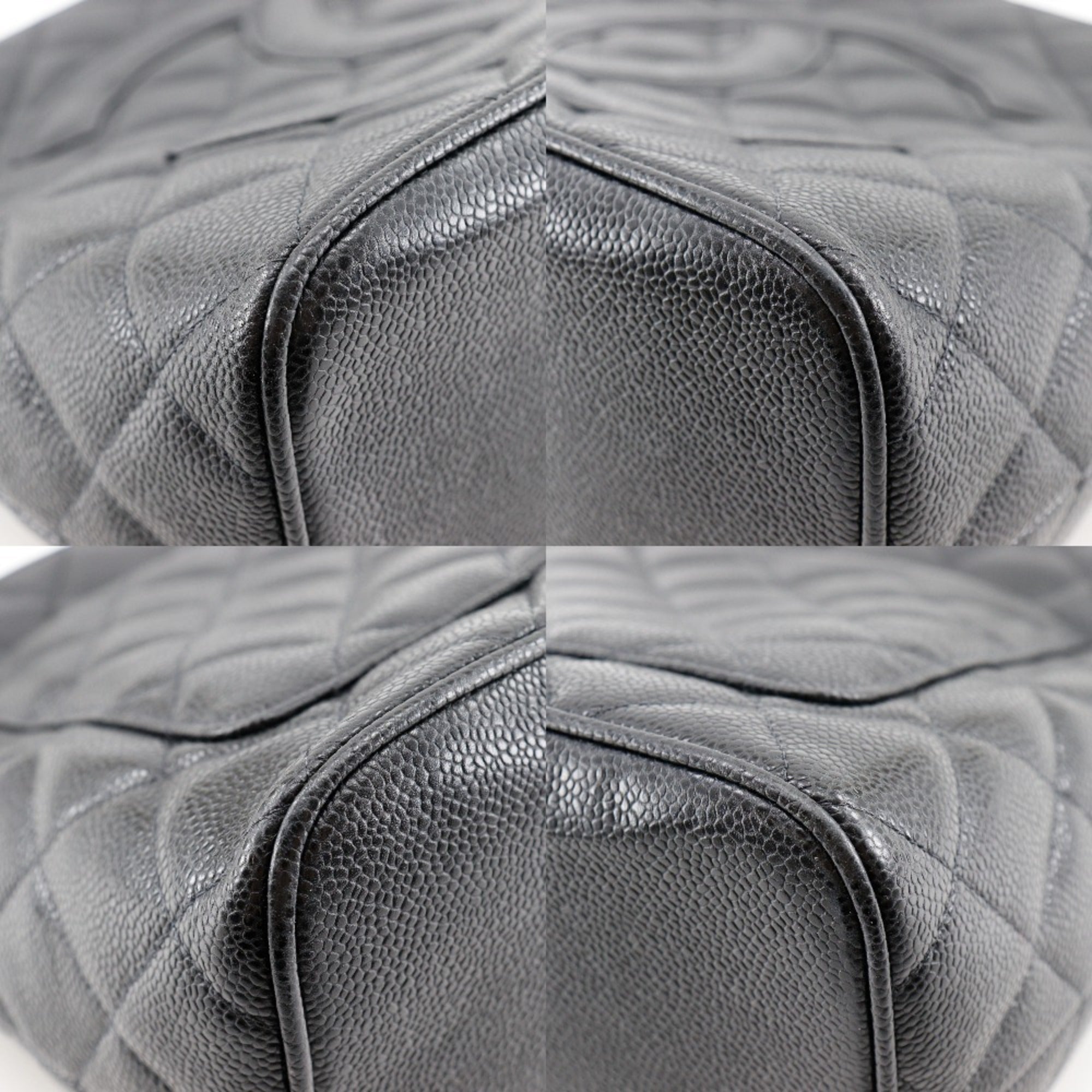 Chanel Matelasse Black Grained Calfskin Tote Bag (Pre-Owned)