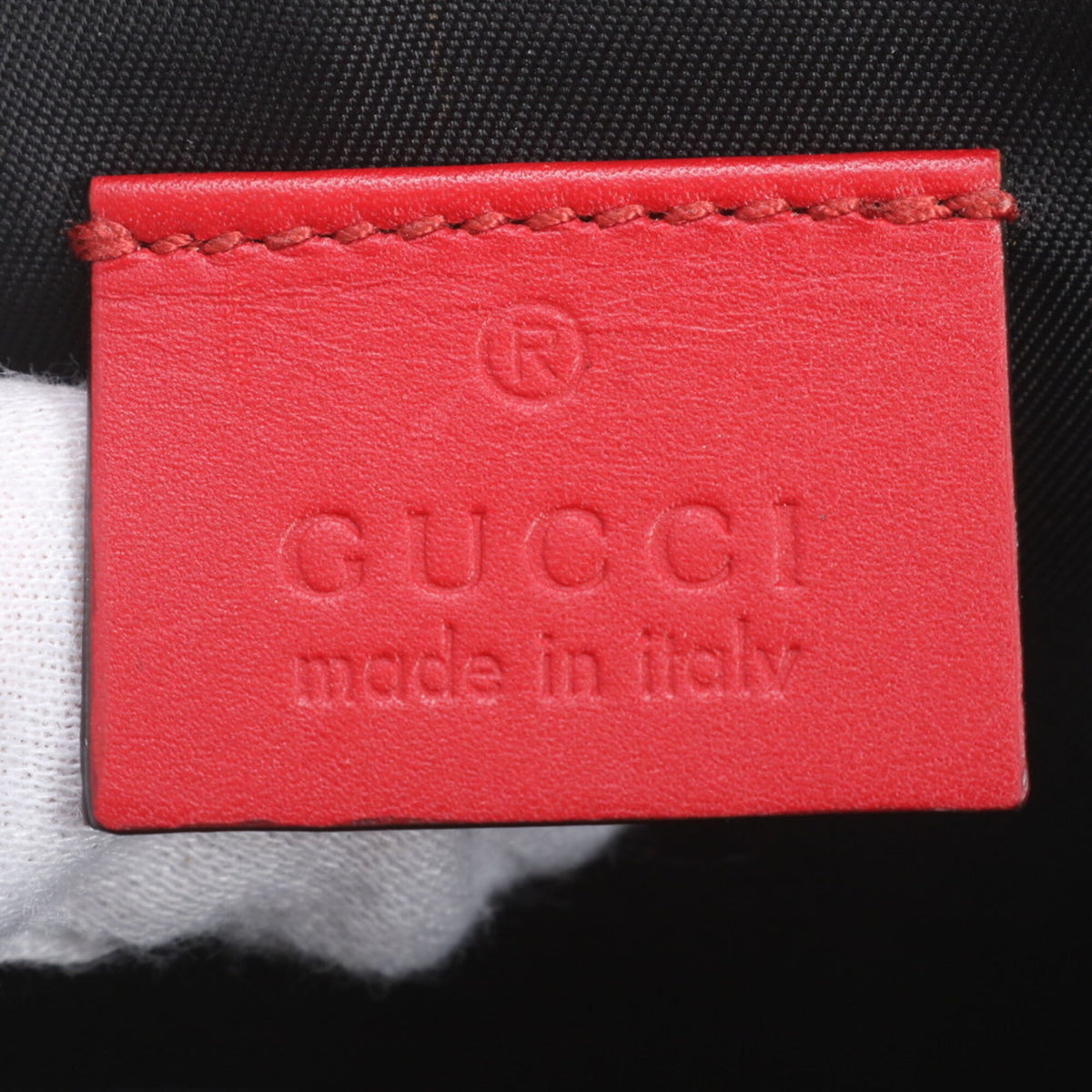Gucci Red Color Leather Clutch Bag Pouch (Pre-Owned)