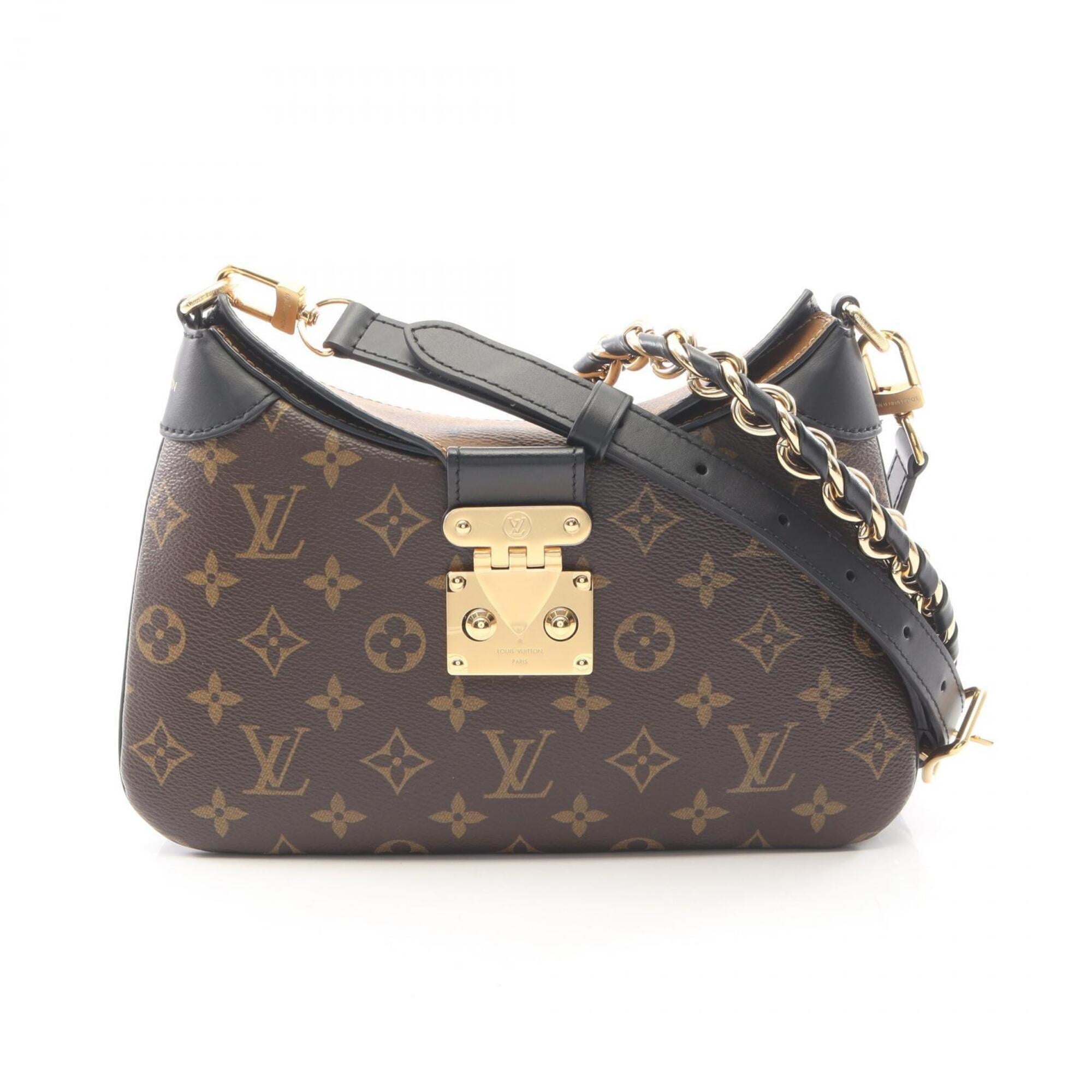 Louis Vuitton Brown Coated Canvas Leather Handbag Shoulder Bag (Pre-Owned)