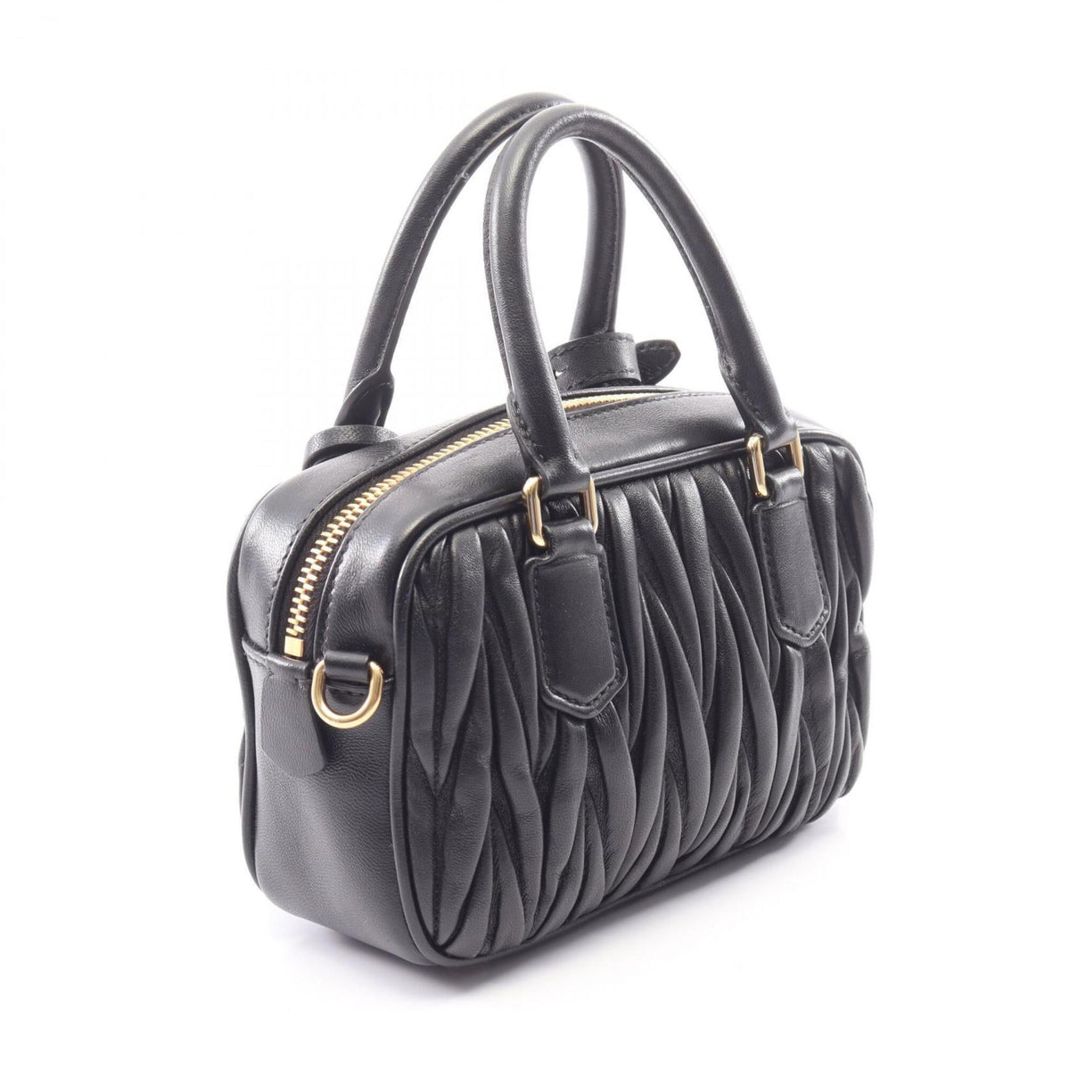 Miu Miu Matelasse Black Leather Handbag (Pre-Owned)