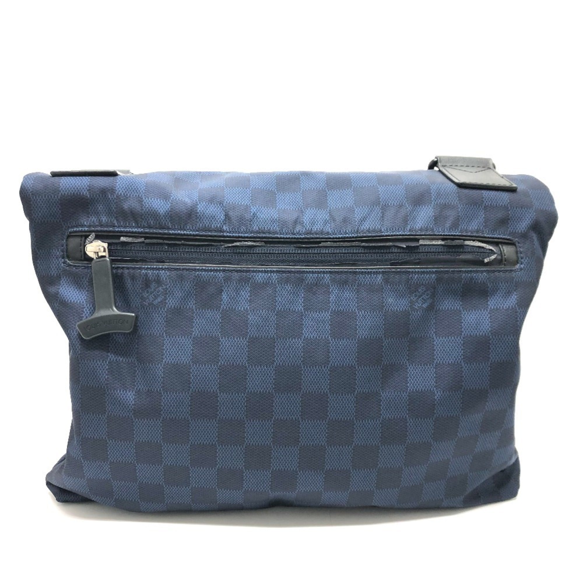 Louis Vuitton Damier Black Navy Nylon Shoulder Bag (Pre-Owned)