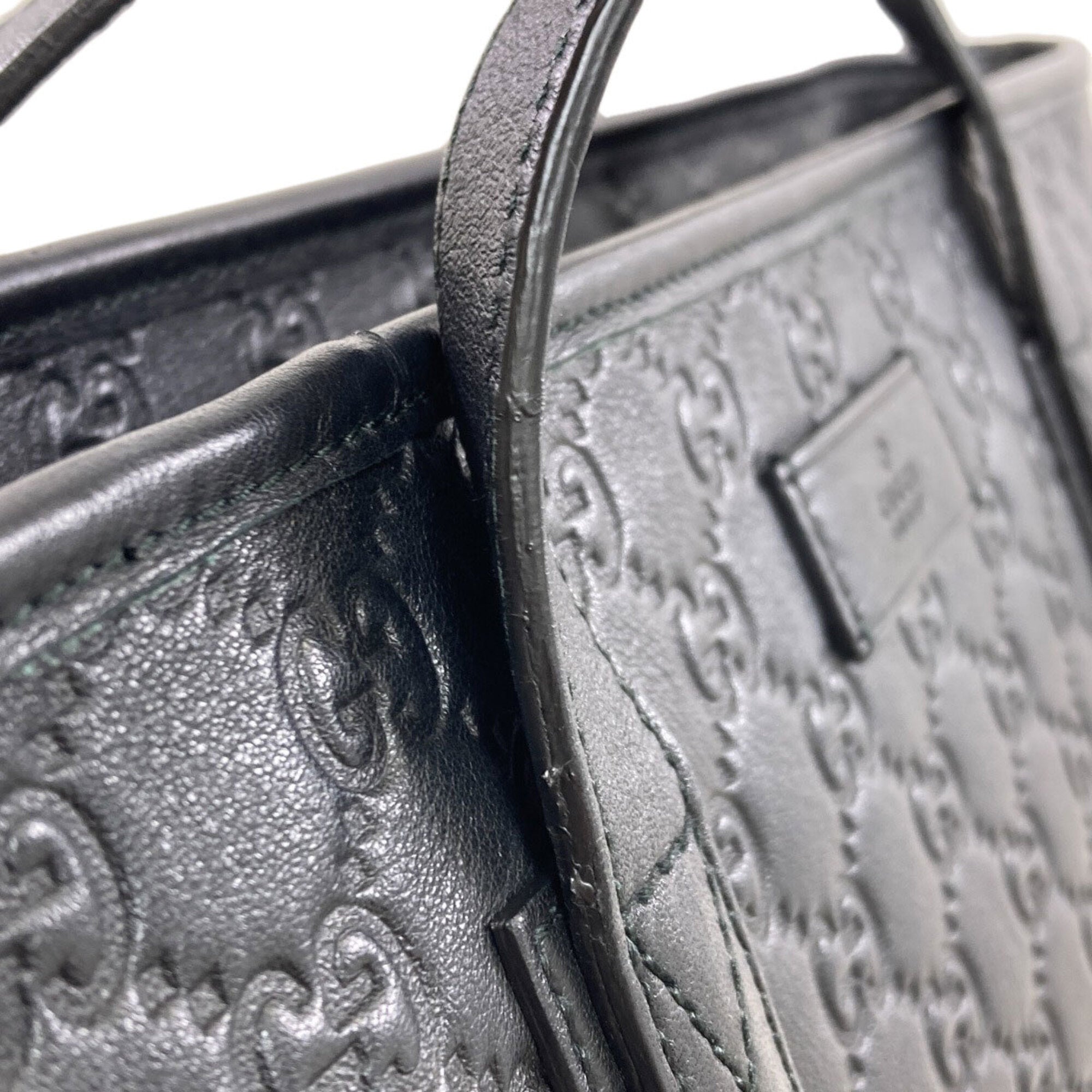 Gucci Black Leather Tote Bag (Pre-Owned)