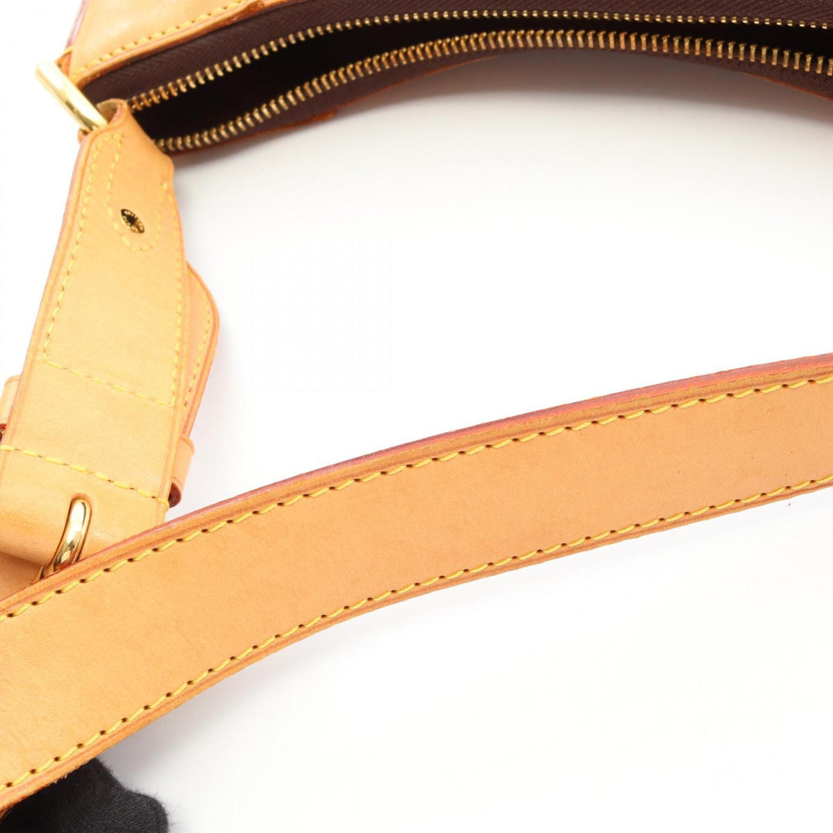 Louis Vuitton Brown Coated Canvas Leather Handbag Shoulder Bag (Pre-Owned)