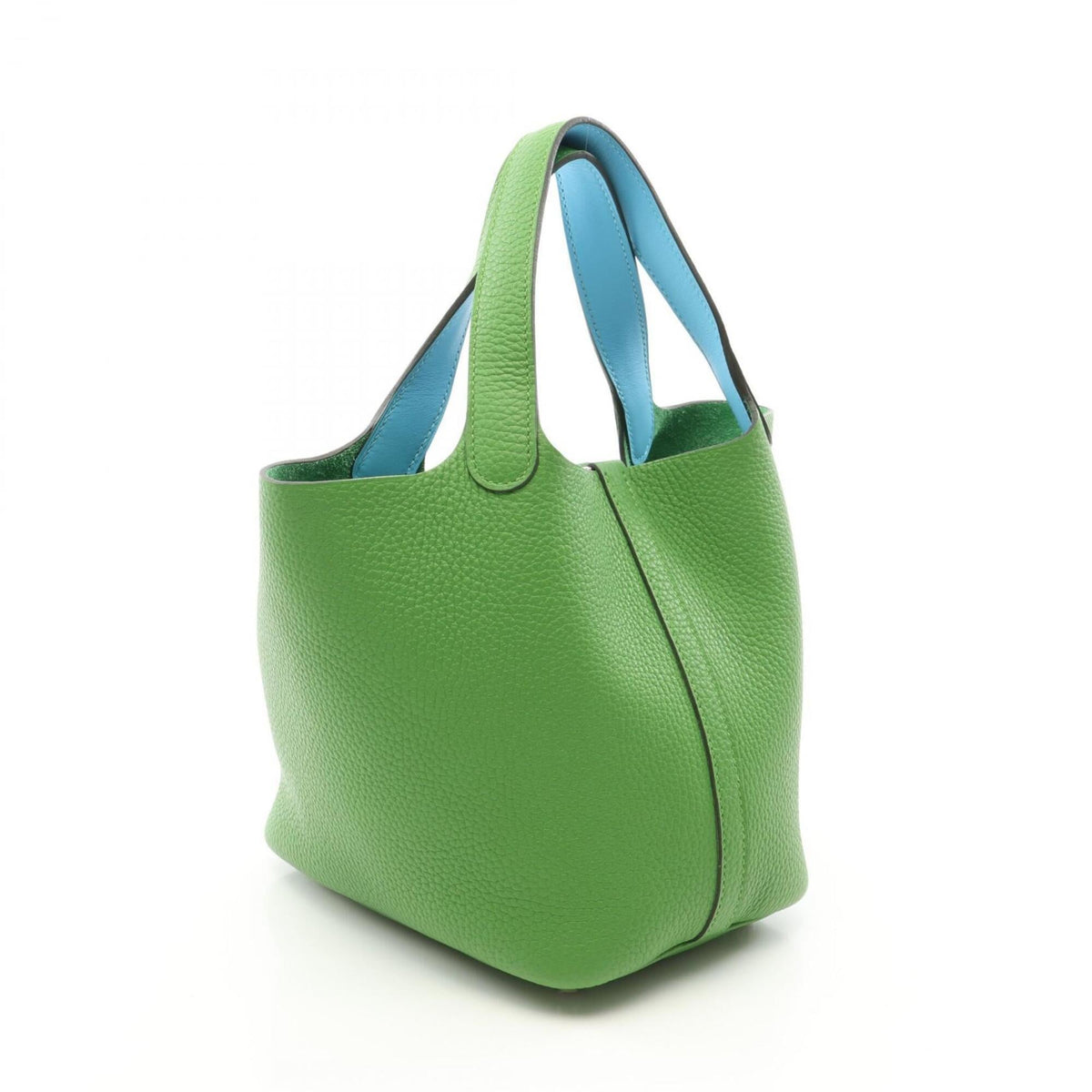 Hermes Blue Green Taurillon Clemence Leather Leather Handbag (Pre-Owned)