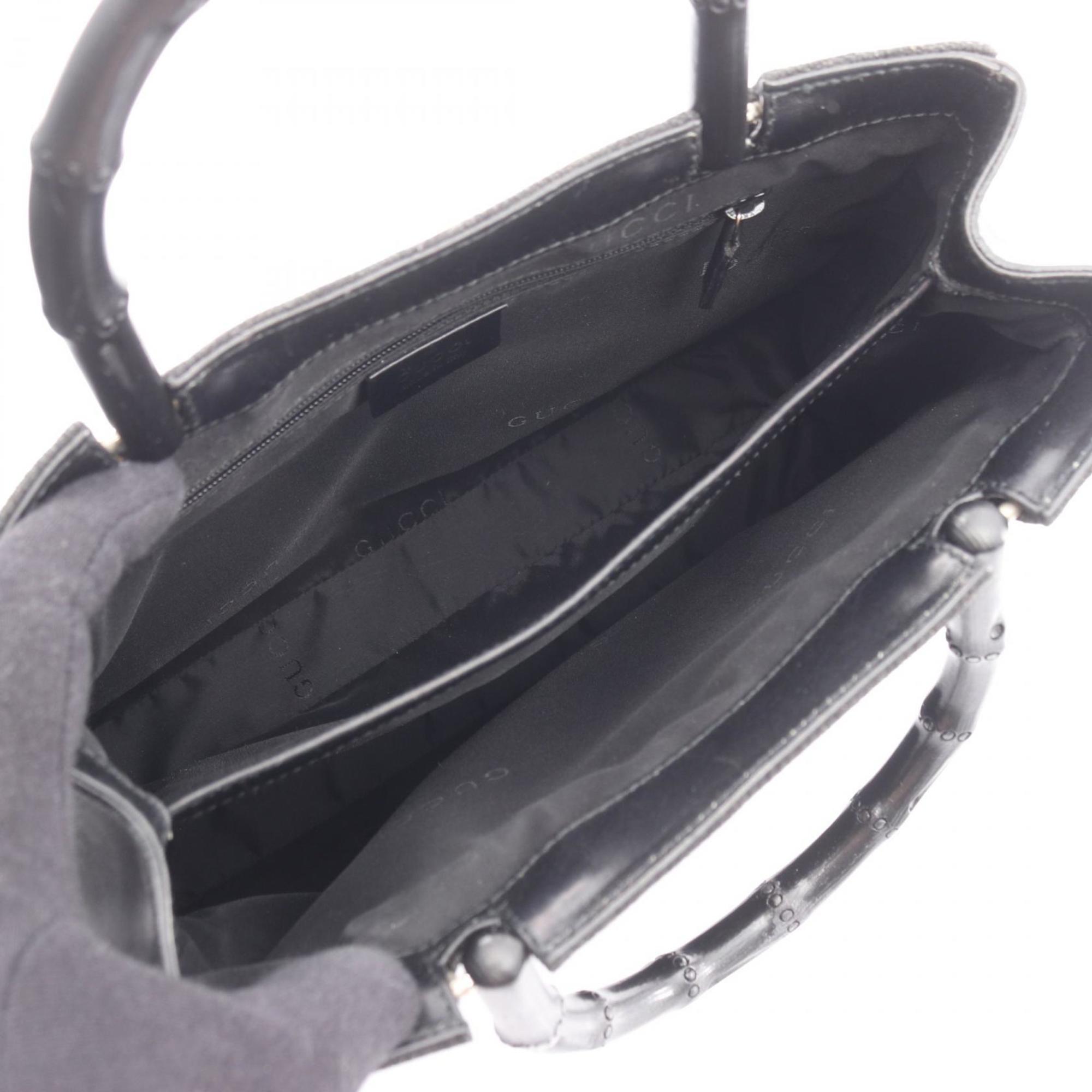 Gucci Black Canvas Leather Handbag (Pre-Owned)