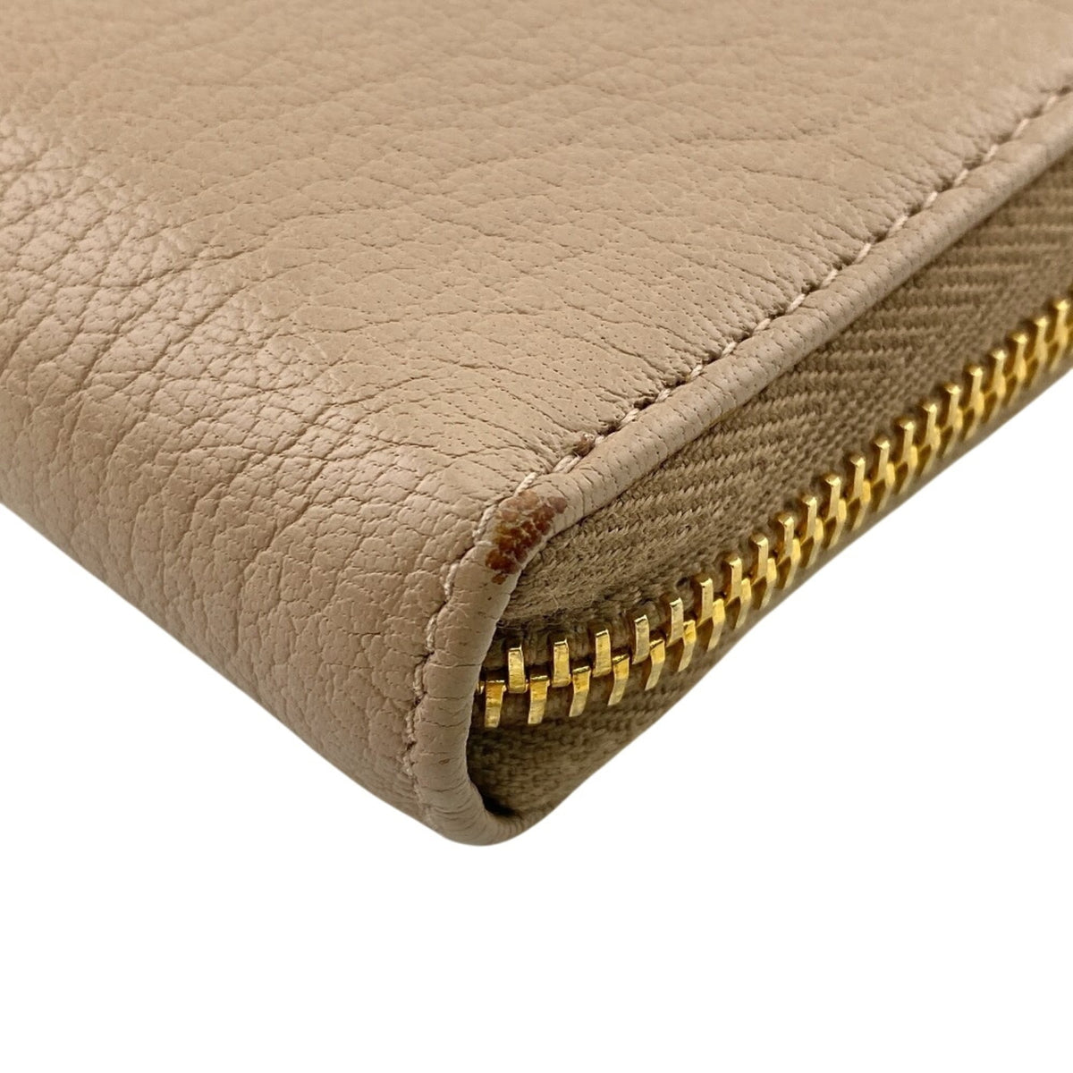 Miu Miu Beige Beige Gold Leather (Pre-Owned)