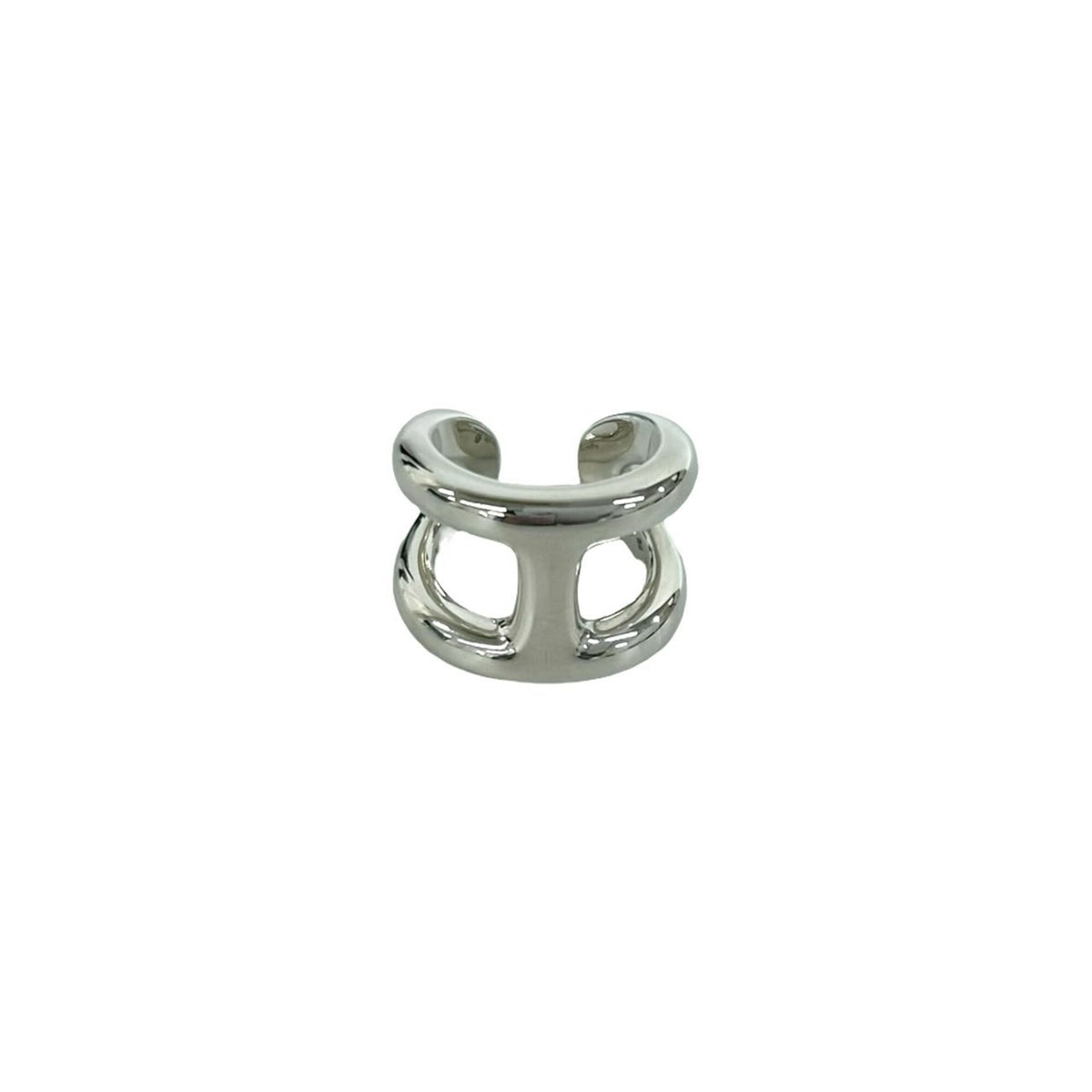 Hermes Silver Silver 925 Band Ring (Pre-Owned)