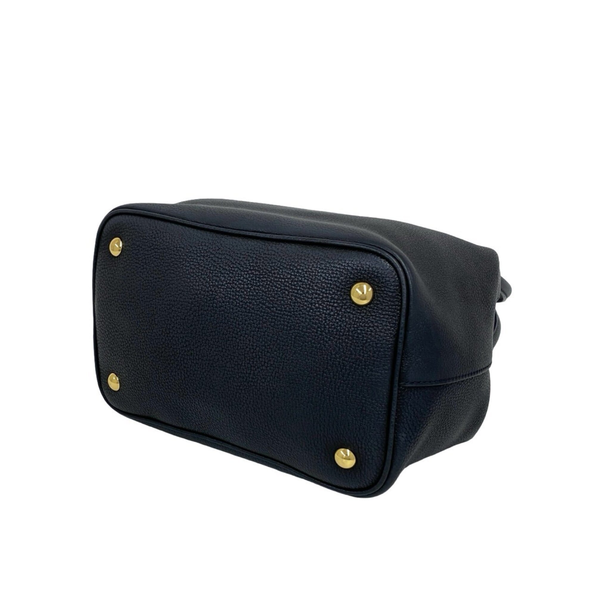 Miu Miu Black Leather Handbag Shoulder Bag Tote Bag (Pre-Owned)