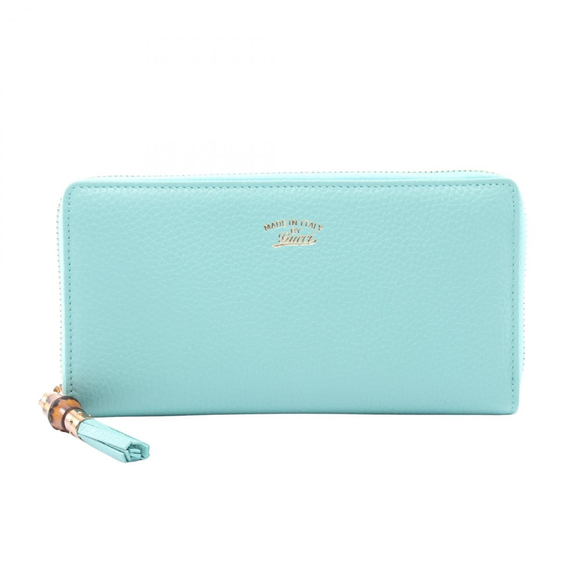 Gucci Blue Leather Long Wallet (Bi-Fold) (Pre-Owned)
