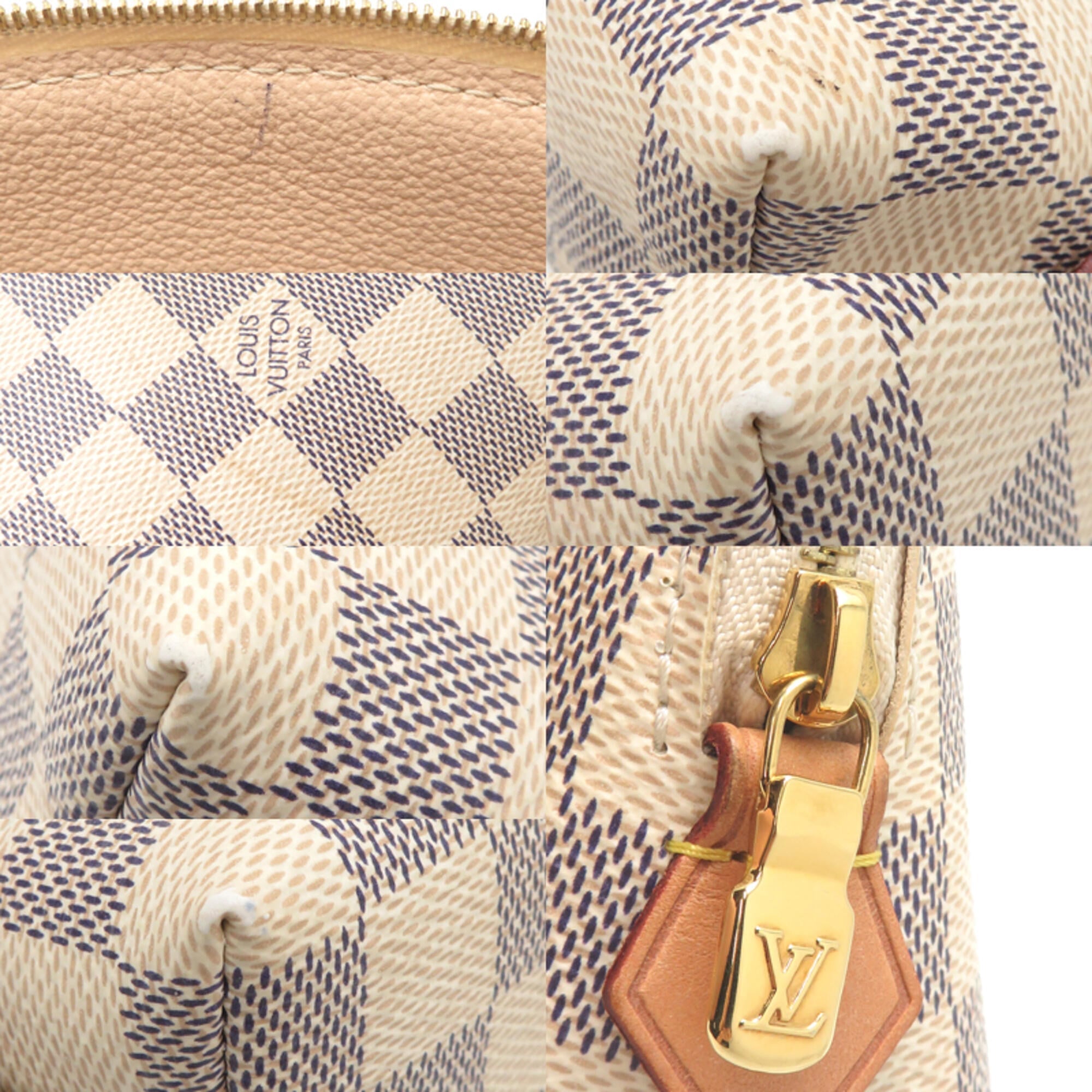 Louis Vuitton White Damier Azur Pochette Pouch (Pre-Owned)