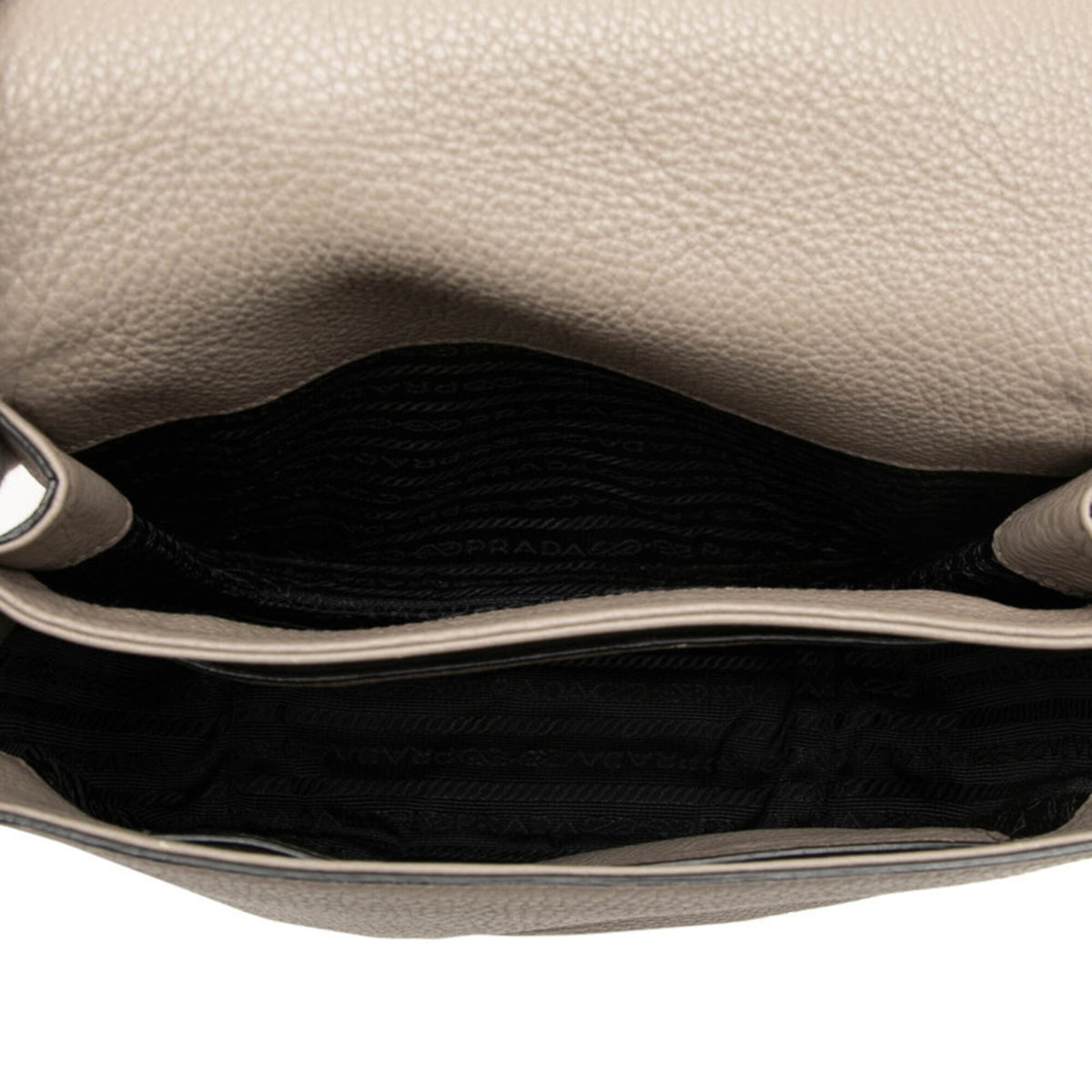 Prada Grayish Leather Shoulder Bag (Pre-Owned)