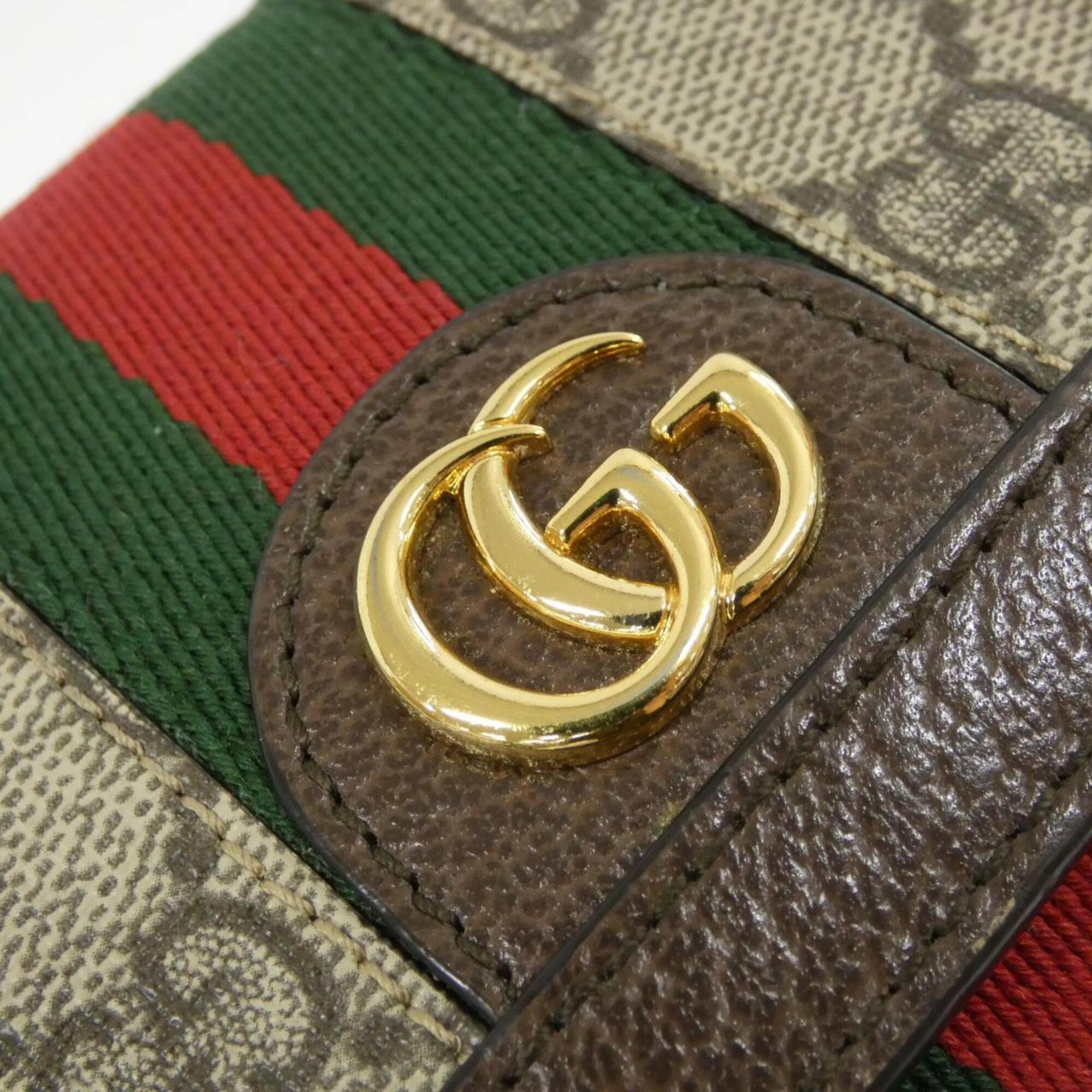 Gucci Ophidia Beige Brown Gg Supreme Wallet (Bi-Fold) (Pre-Owned)