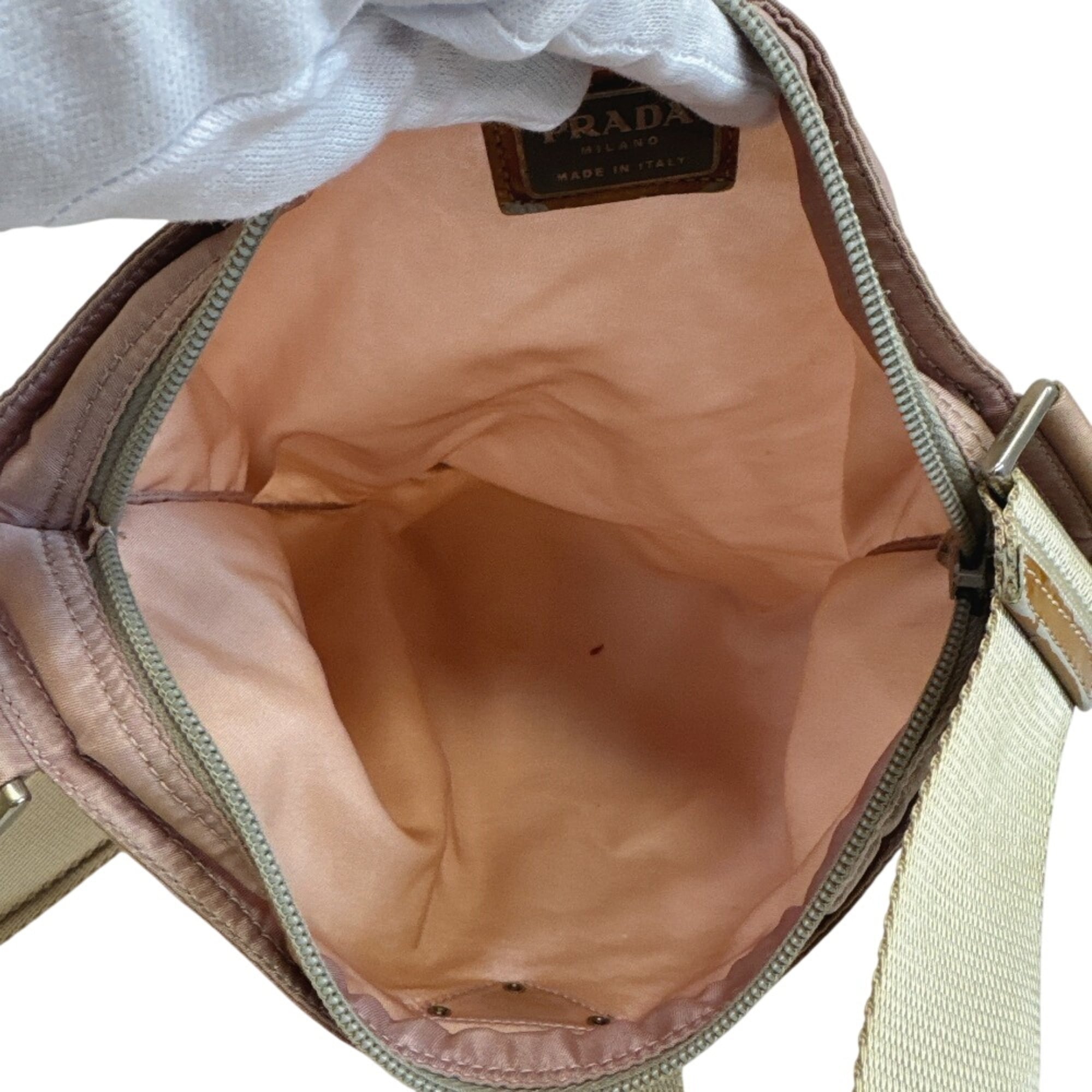 Prada Pink Nylon Pochette Shoulder Bag (Pre-Owned)