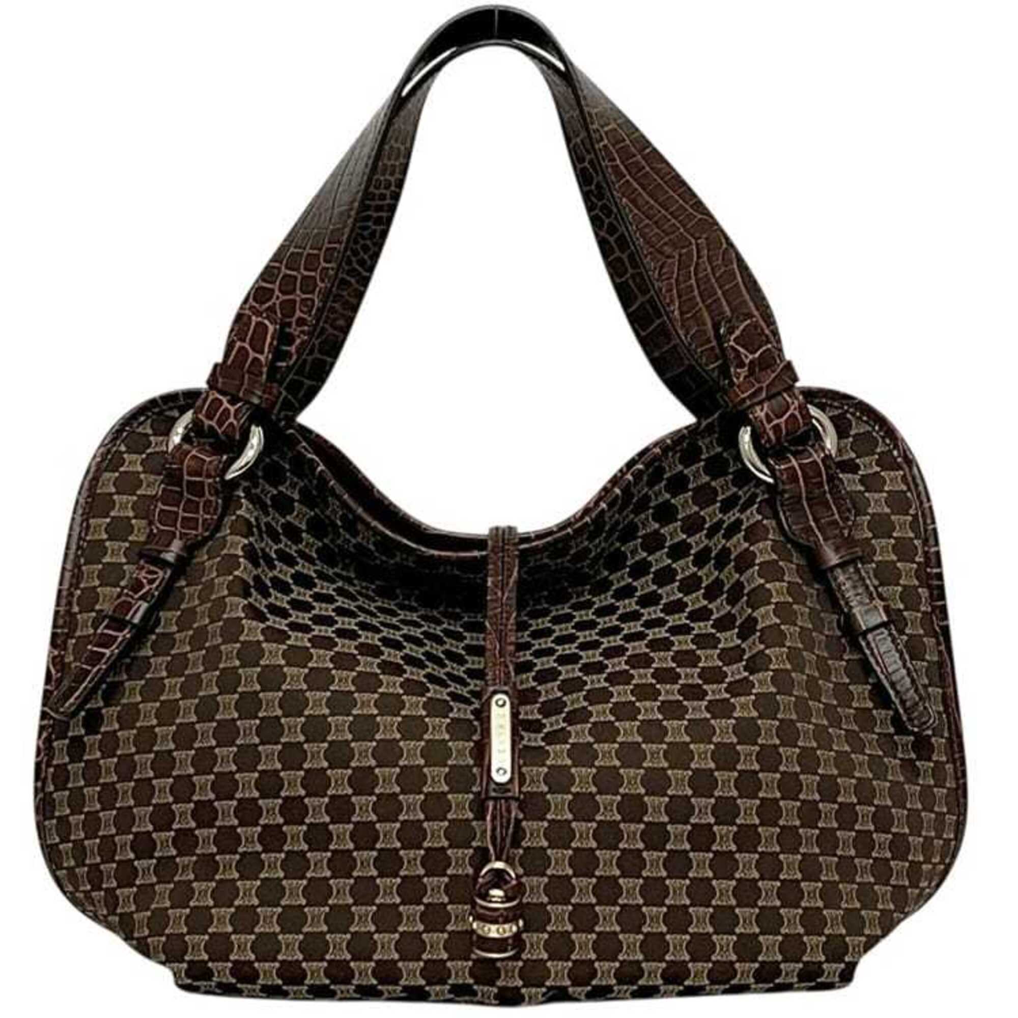 Celine Brown Canvas Leather Tote Bag (Pre-Owned)