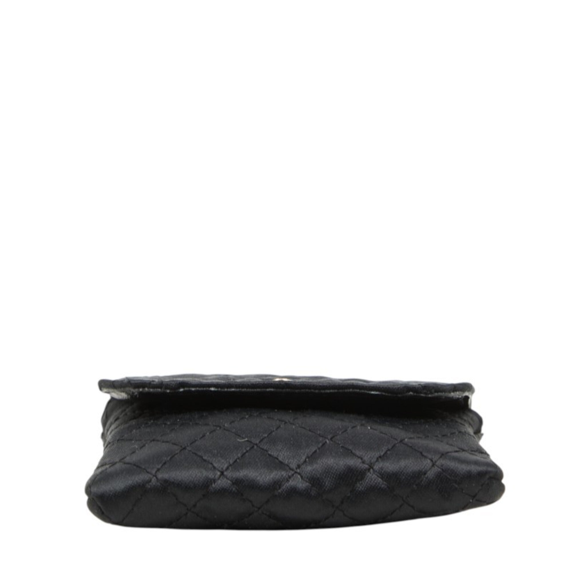 Chanel Black Satin Handbag Pouch (Pre-Owned)