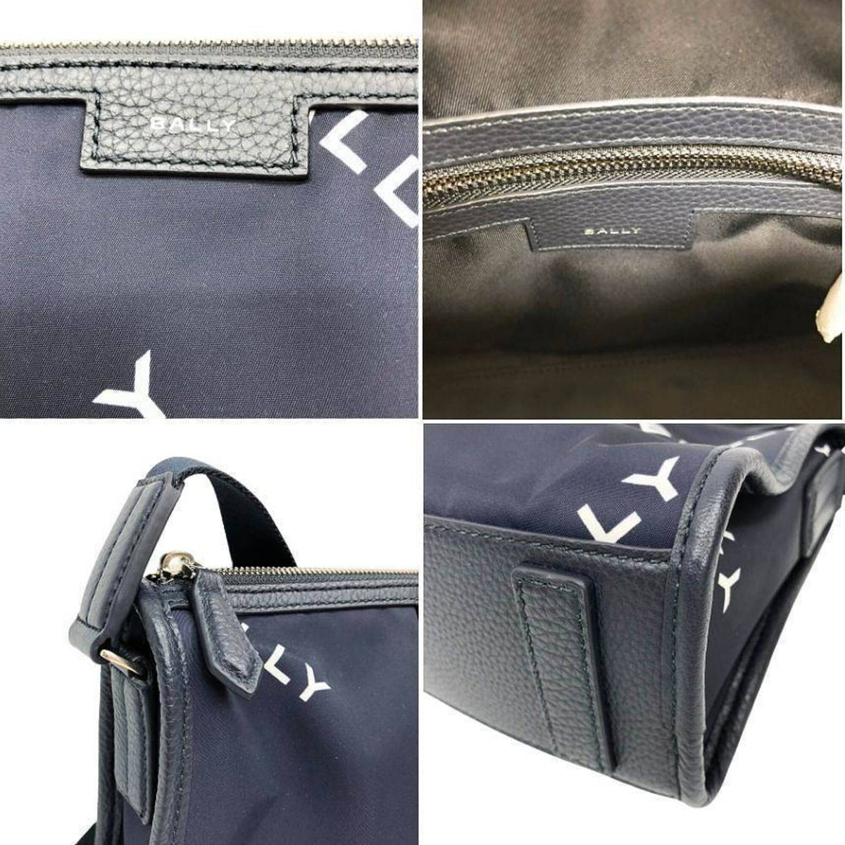 Bally Navy Nylon Messenger Bag Shoulder Bag (Pre-Owned)