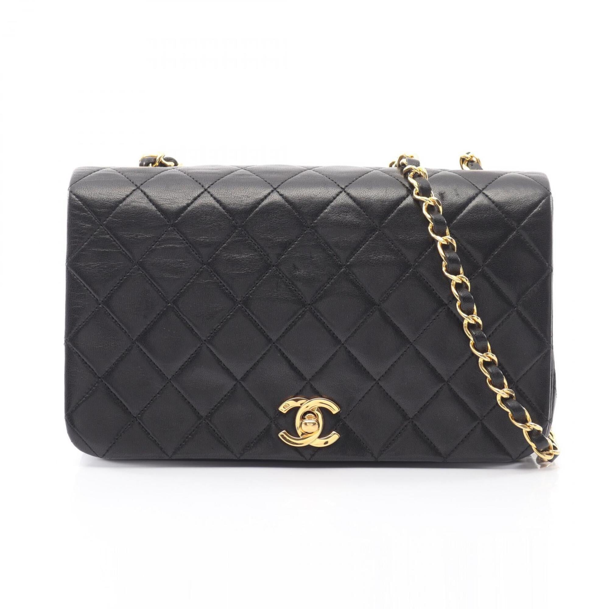 Chanel Black Leather Handbag Shoulder Bag (Pre-Owned)