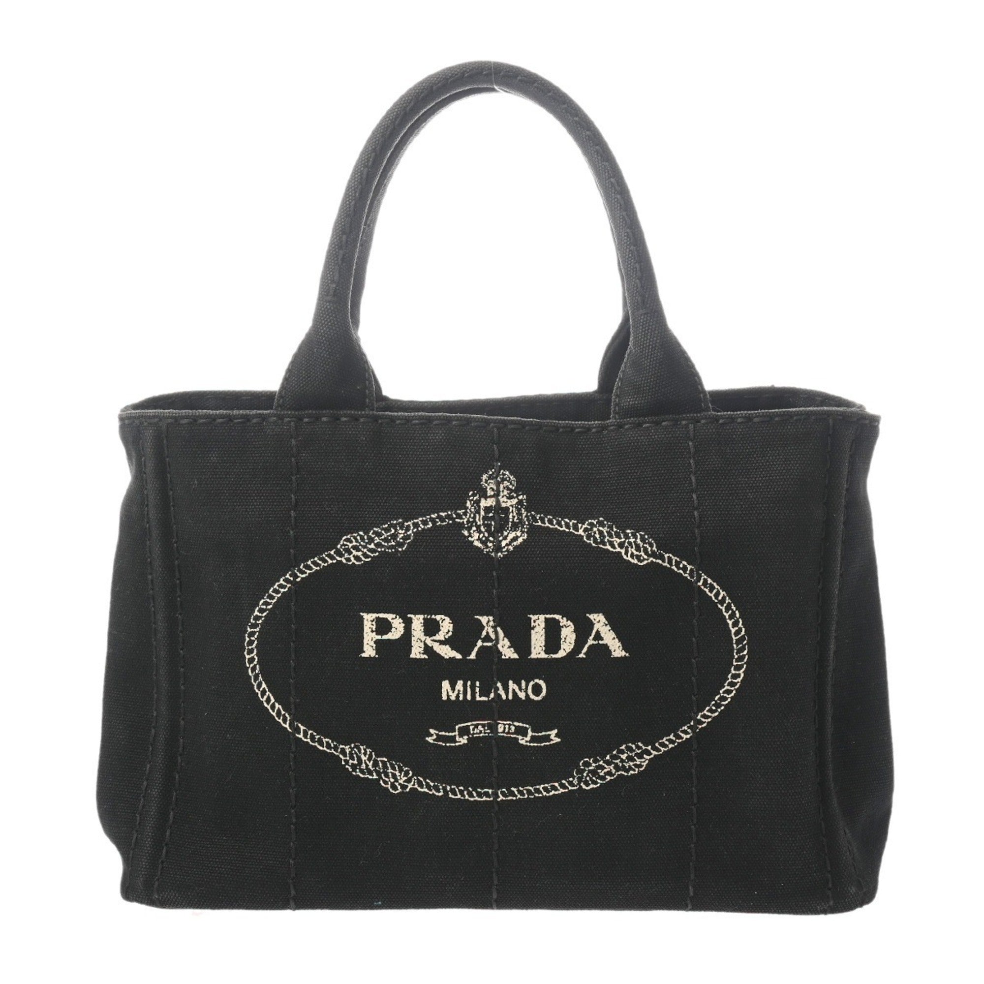 Prada Black Canvas Handbag (Pre-Owned)