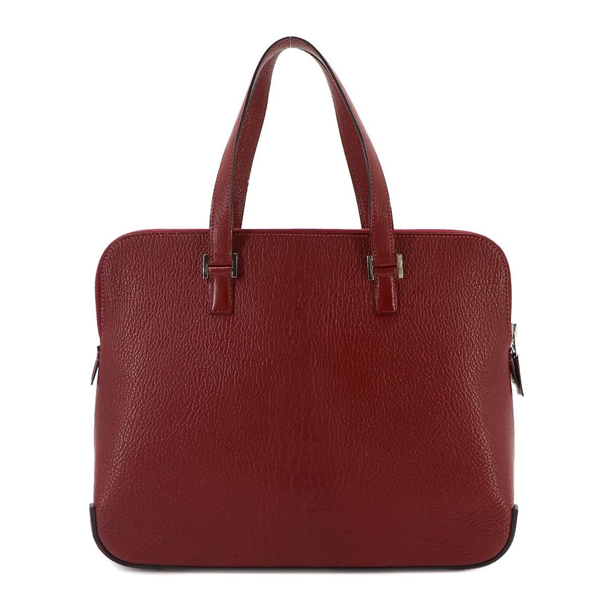 Hermes Rouge H Chevre Leather Handbag (Pre-Owned)