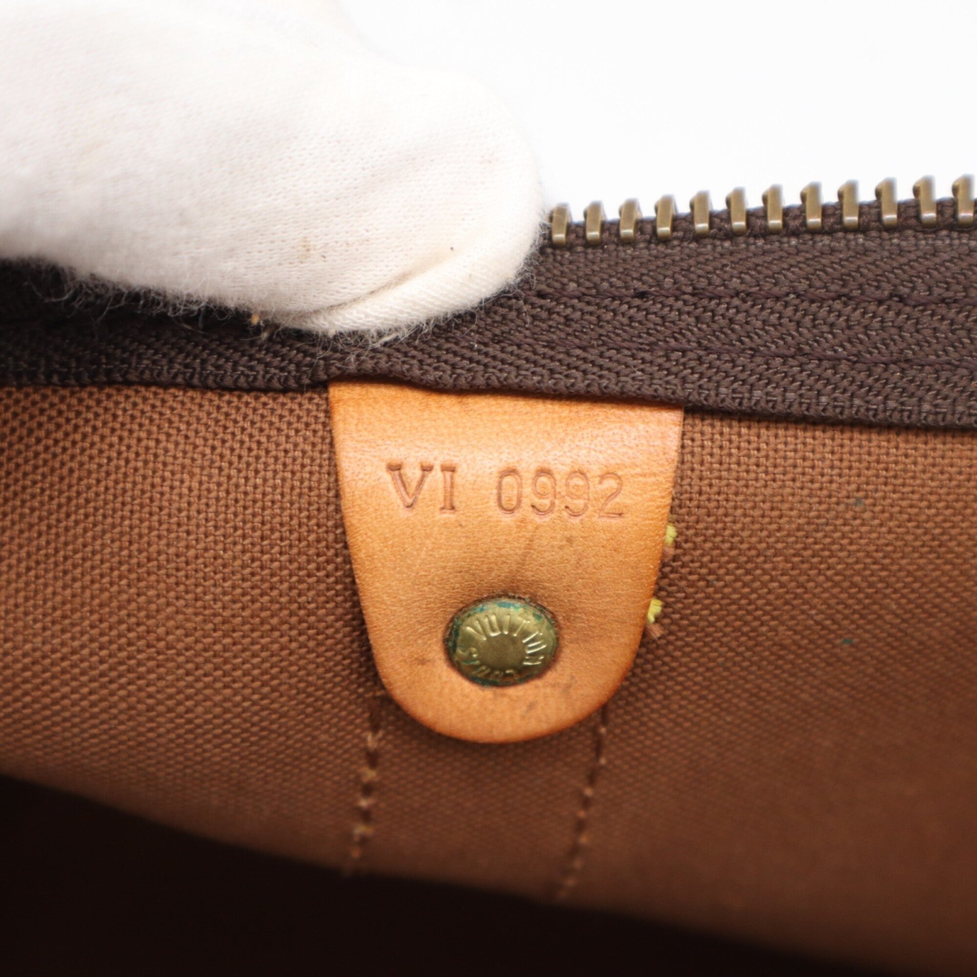 Louis Vuitton Monogram Beige Brown Coated Canvas Leather Boston Bag (Pre-Owned)