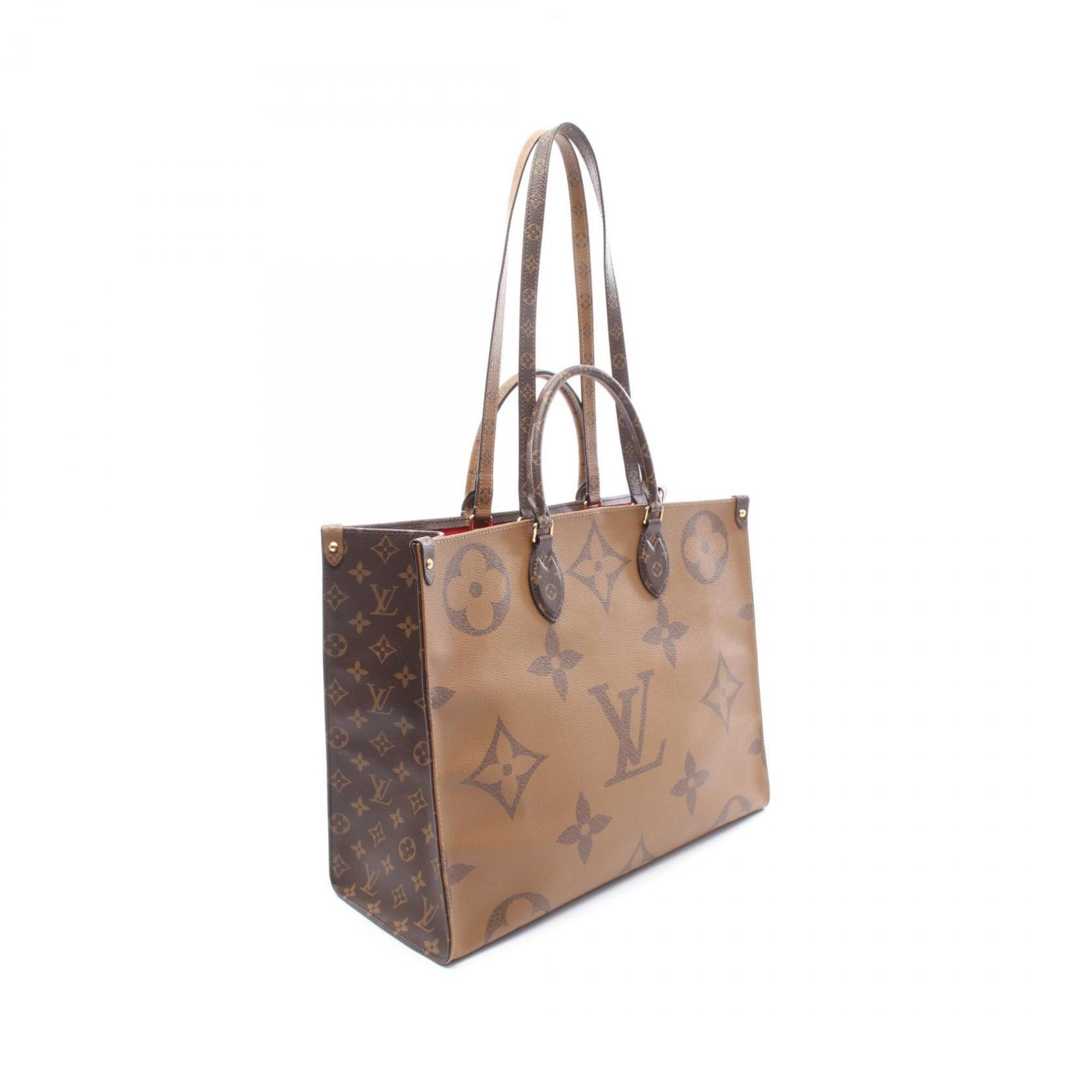 Louis Vuitton Beige Brown Coated Canvas Handbag Tote Bag (Pre-Owned)