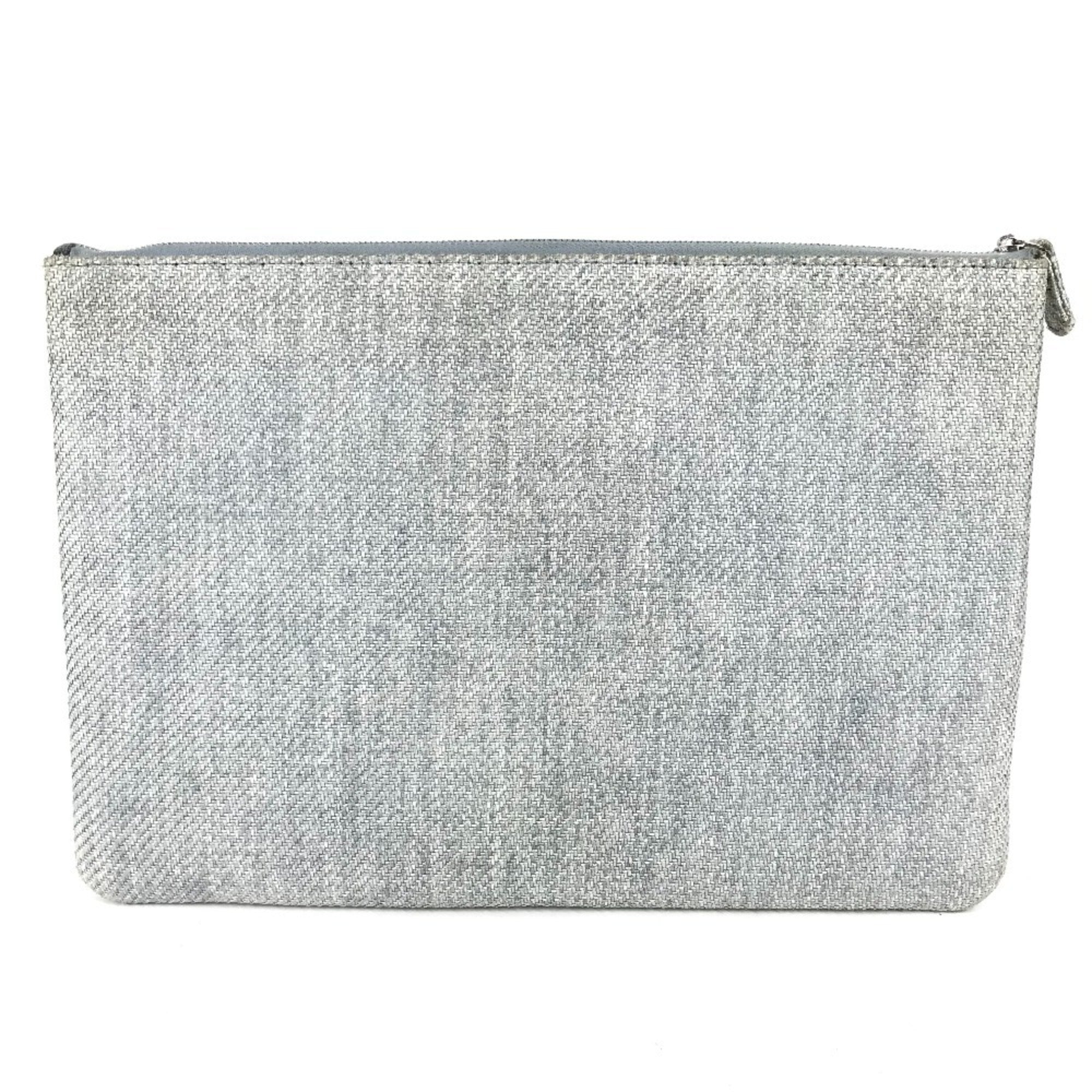 Chanel Blue Canvas Clutch Bag Pouch (Pre-Owned)