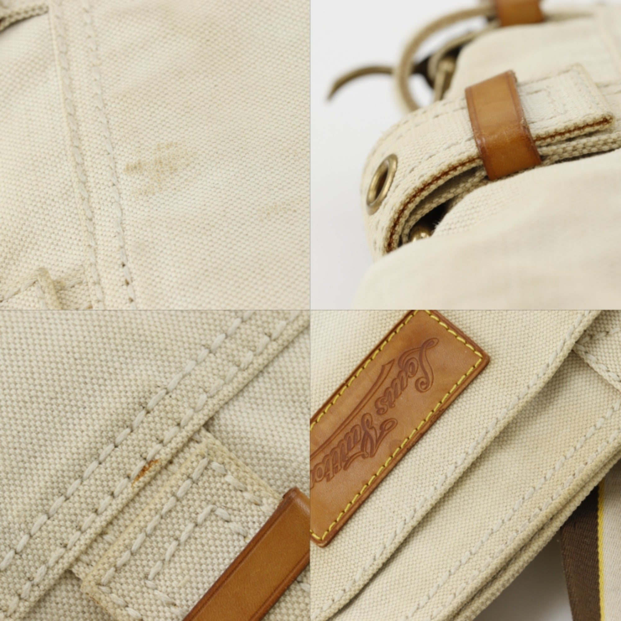 Louis Vuitton Beige Canvas Tote Bag (Pre-Owned)
