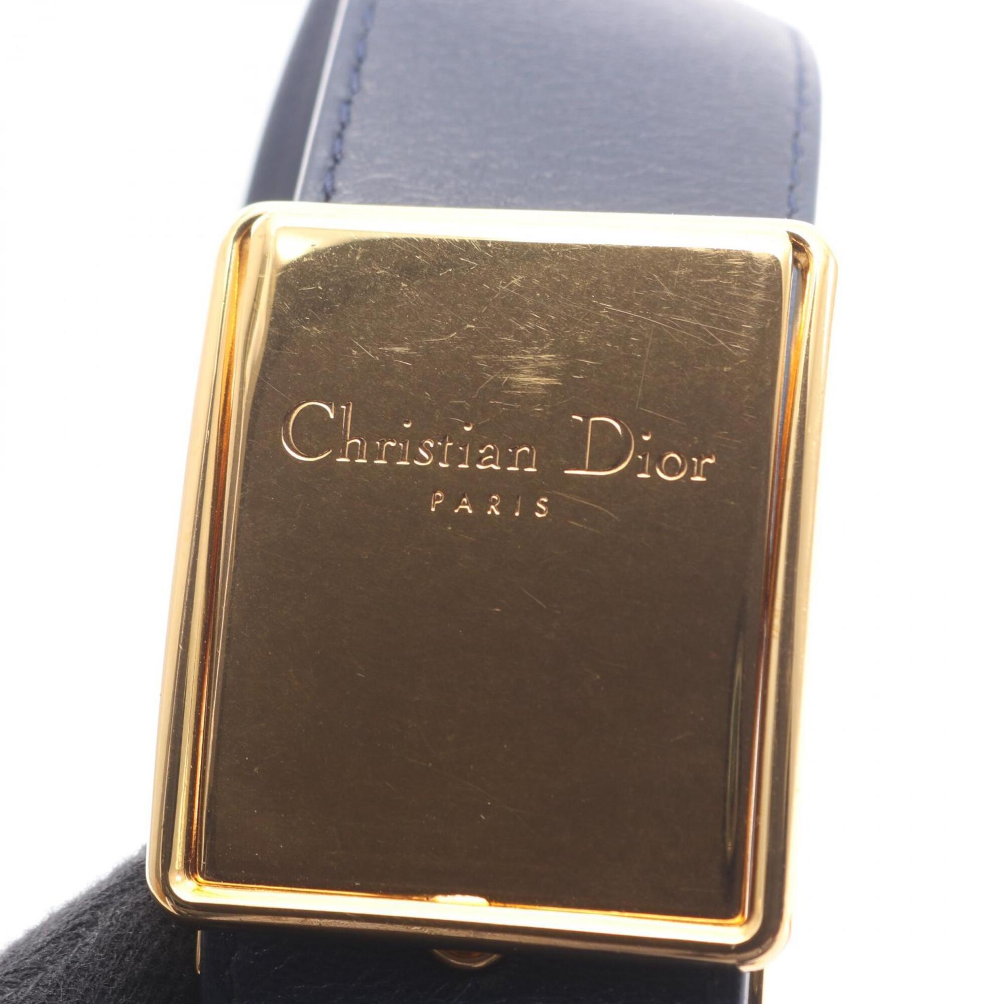 Christian Dior Navy Leather Handbag Shoulder Bag (Pre-Owned)