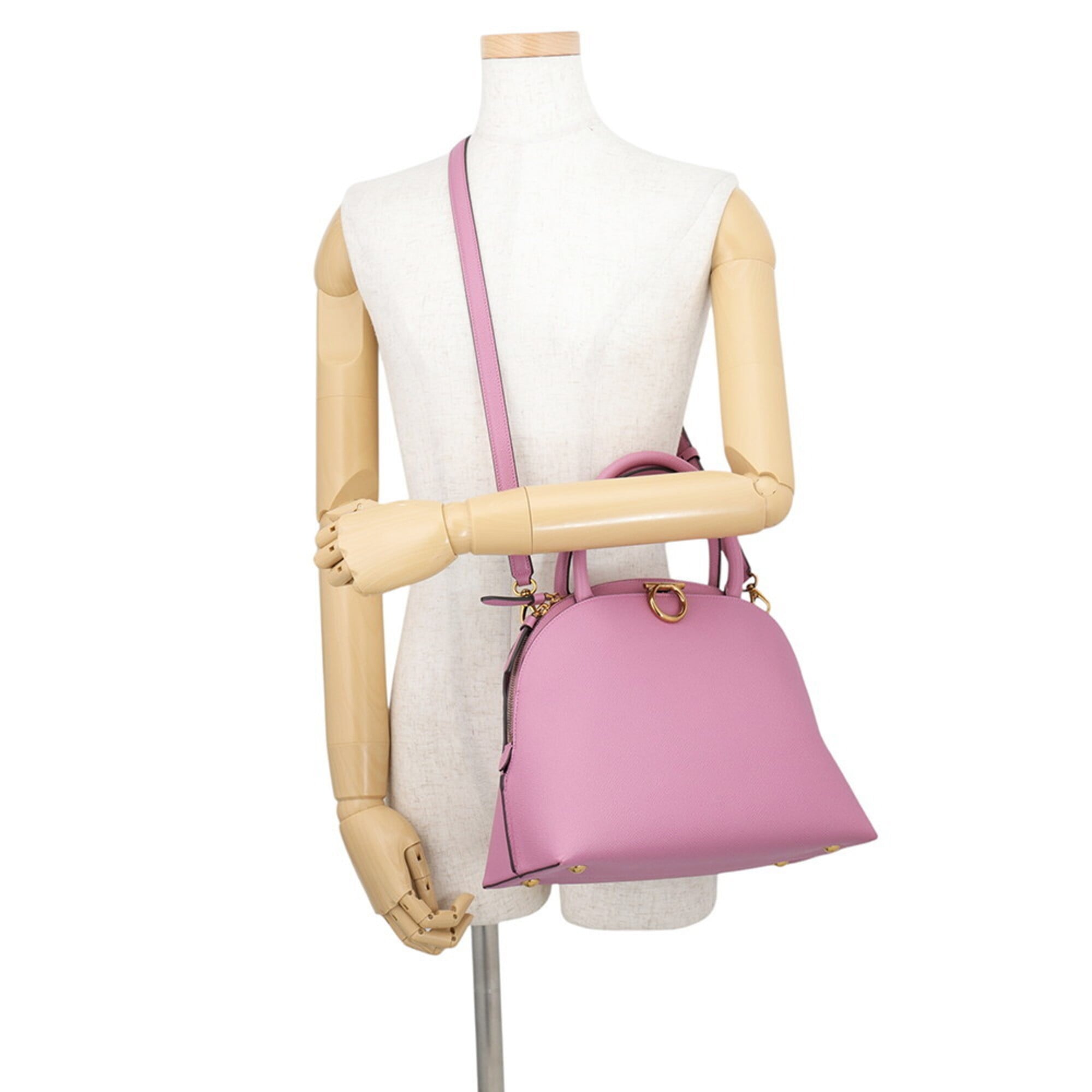 Salvatore Ferragamo Pink Yellow Leather Handbag (Pre-Owned)