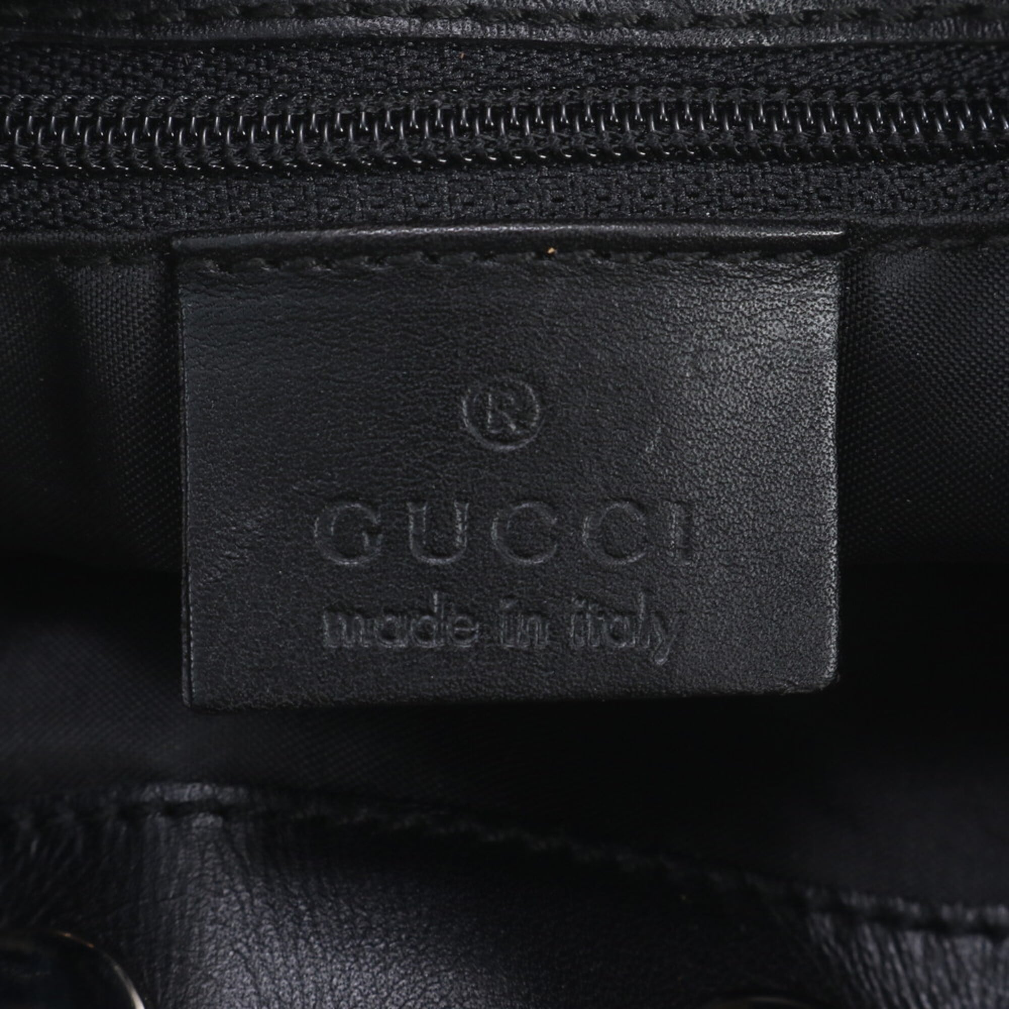 Gucci Black Leather Nylon Handbag Shoulder Bag (Pre-Owned)