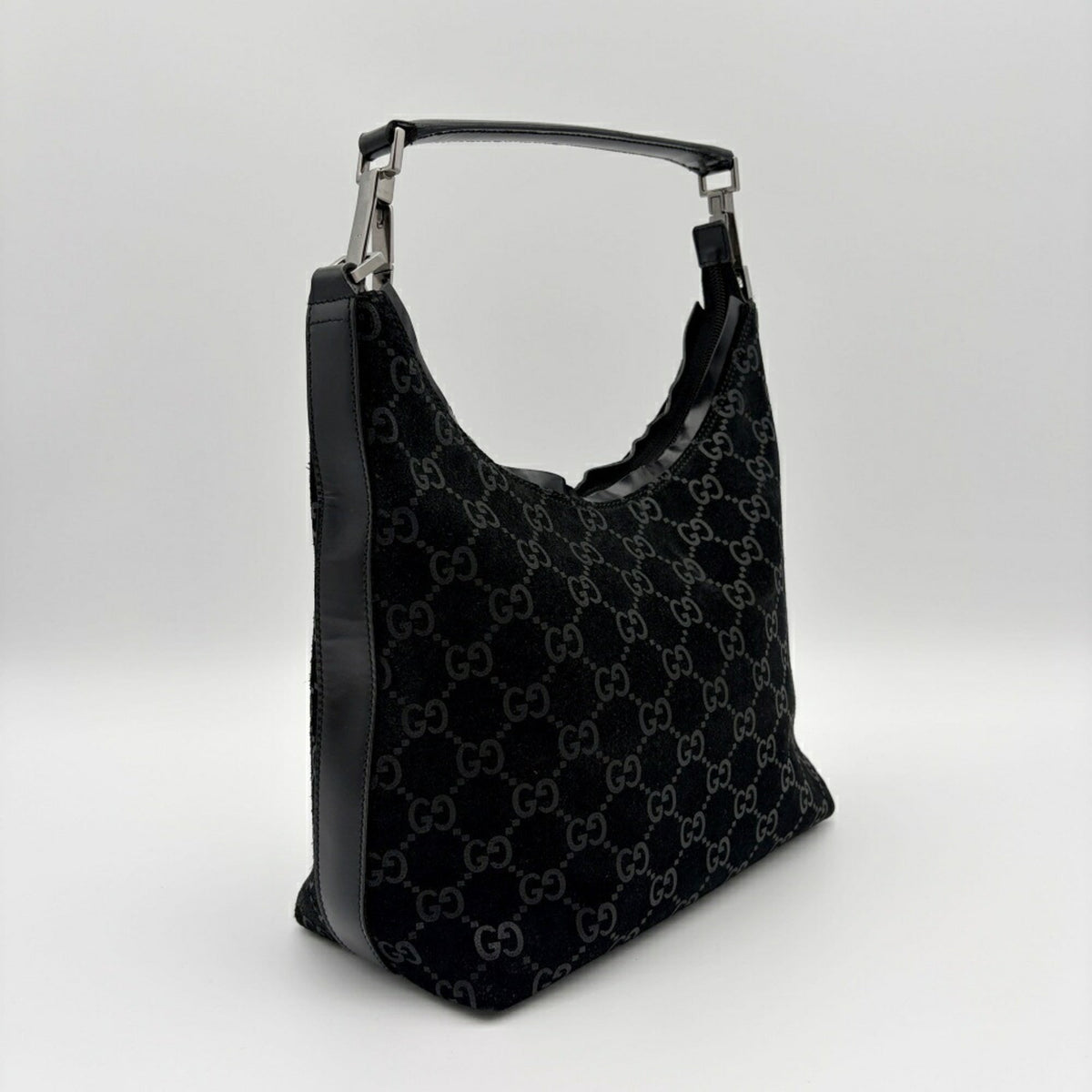 Gucci Black Suede Leather Shoulder Bag (Pre-Owned)