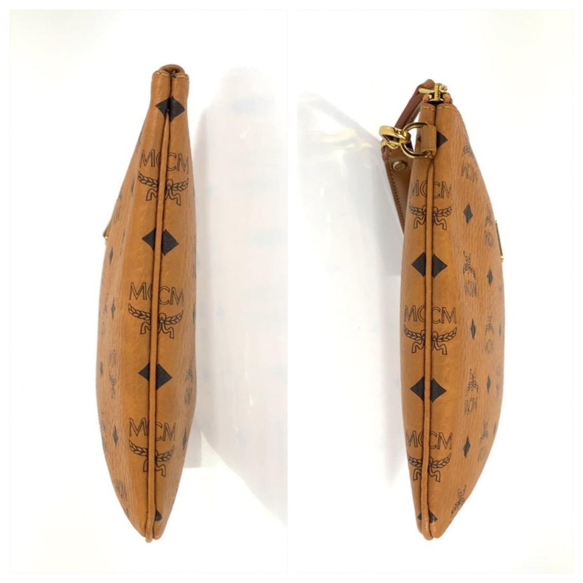 Mcm Brown Leather Clutch Bag (Pre-Owned)
