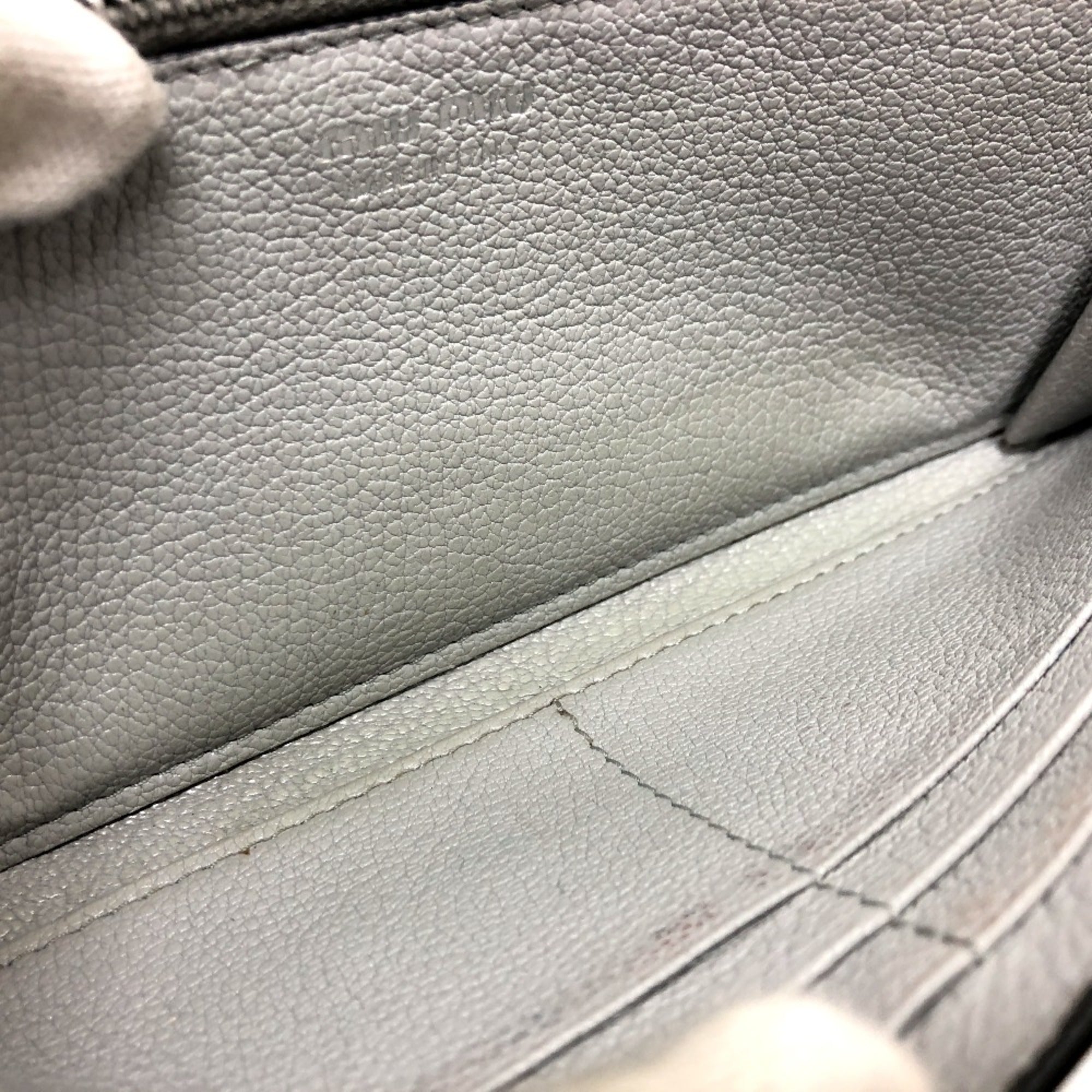 Miu Miu Gray Leather Long Wallet (Bi-Fold) (Pre-Owned)