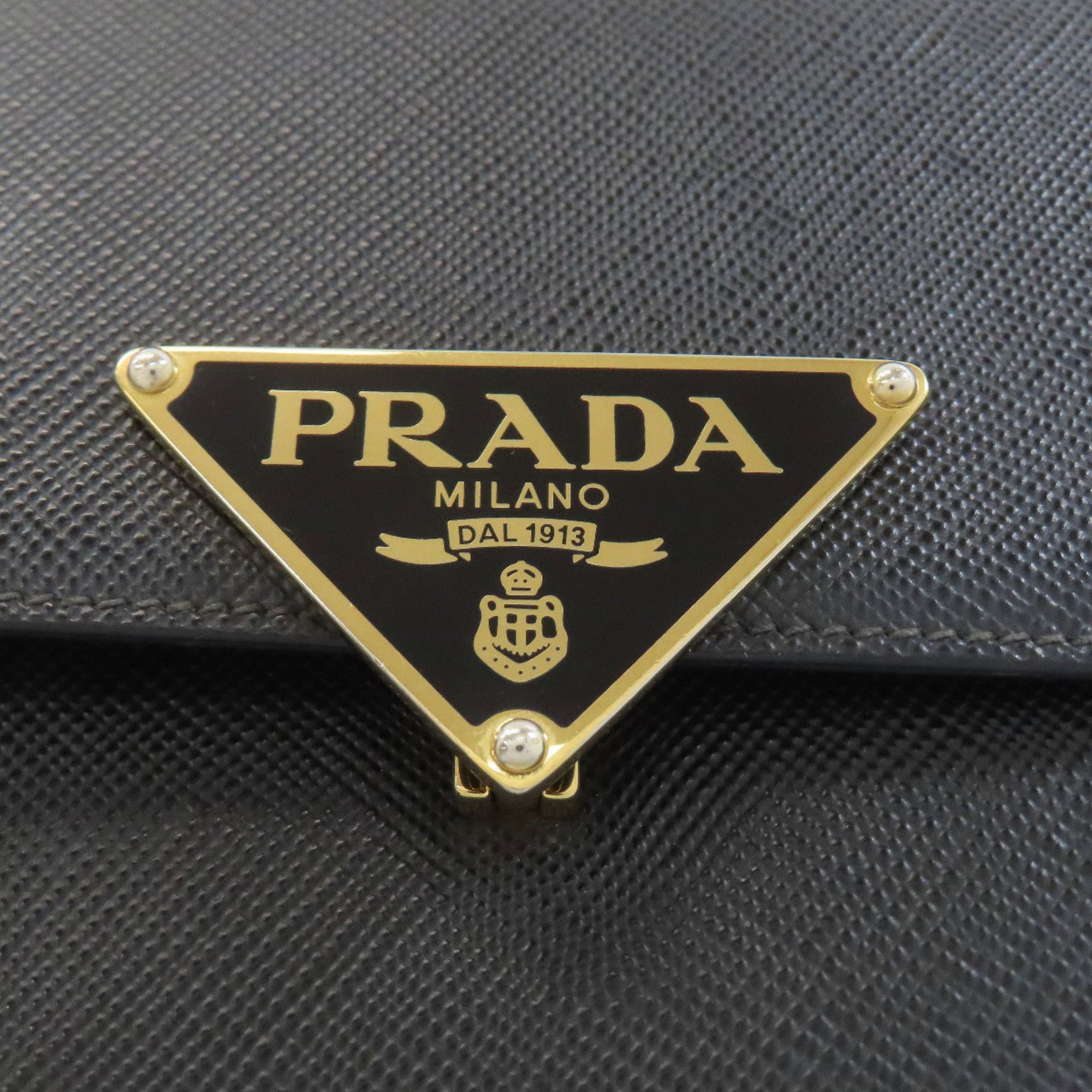 Prada Saffiano Black Saffiano Shoulder Bag (Pre-Owned)