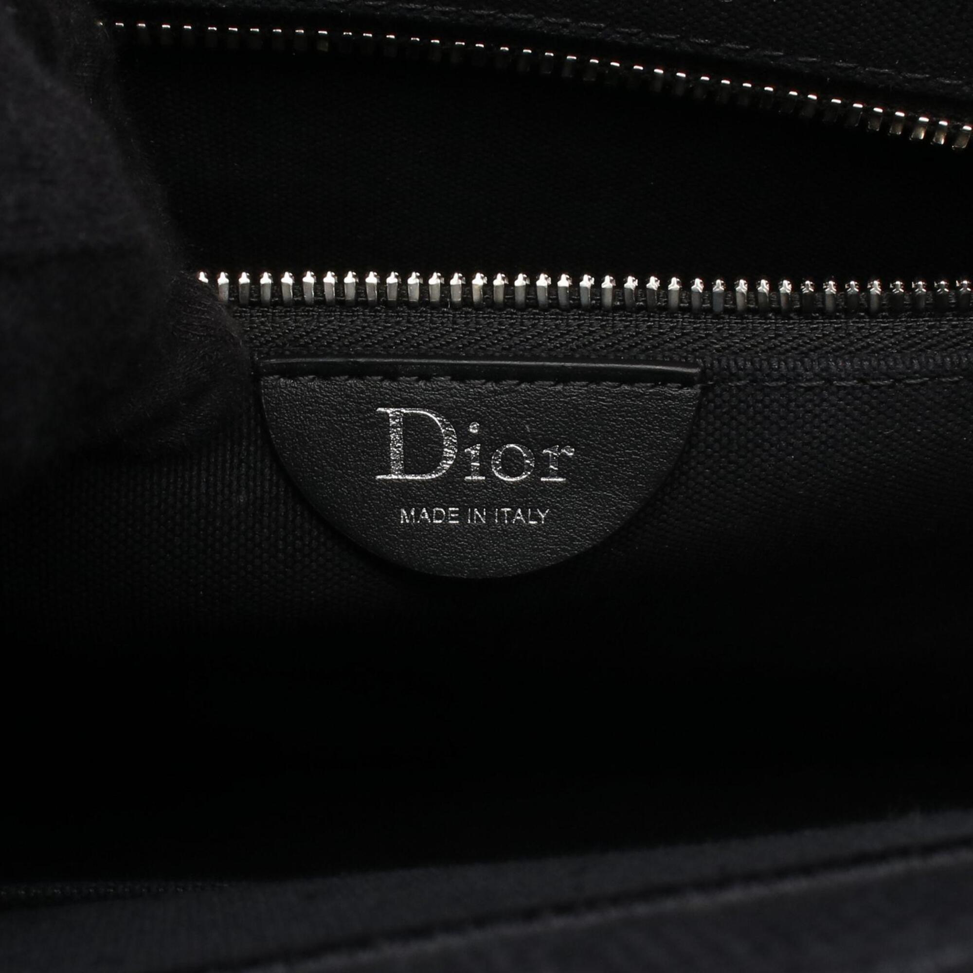 Christian Dior Black White Canvas Handbag Tote Bag (Pre-Owned)
