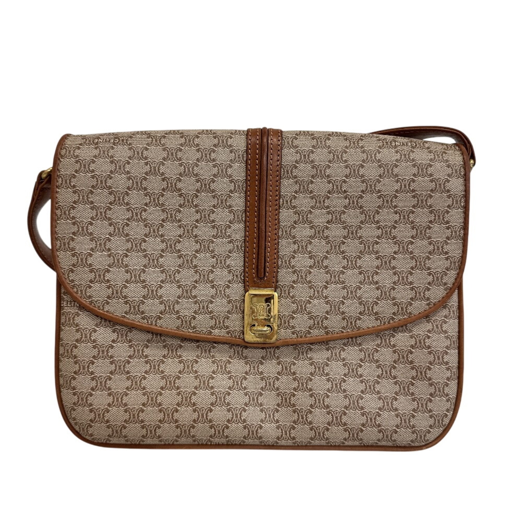 Celine Beige Brown Pvc Pochette Shoulder Bag (Pre-Owned)