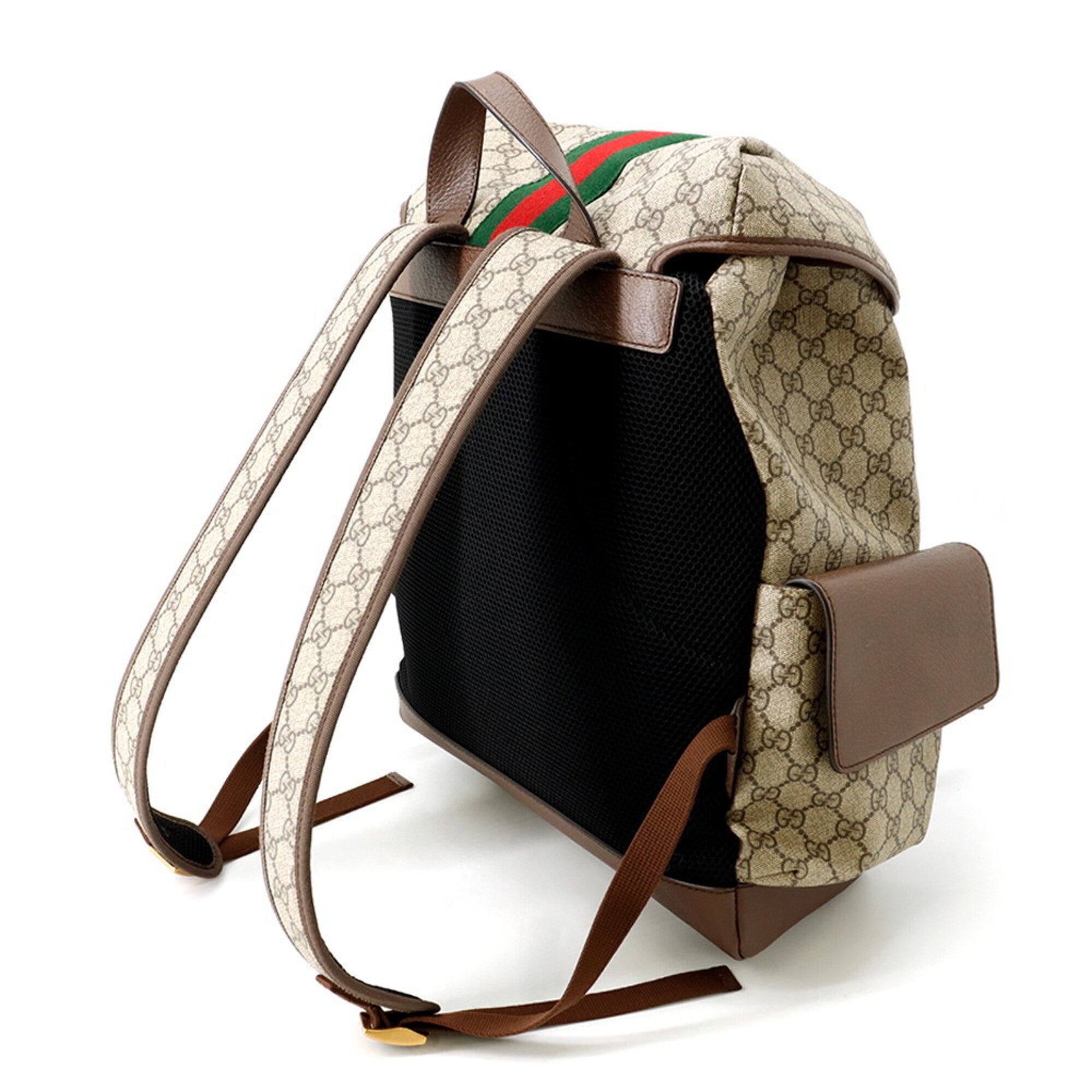Gucci Brown Green Red Color Gg Supreme Backpack (Pre-Owned)
