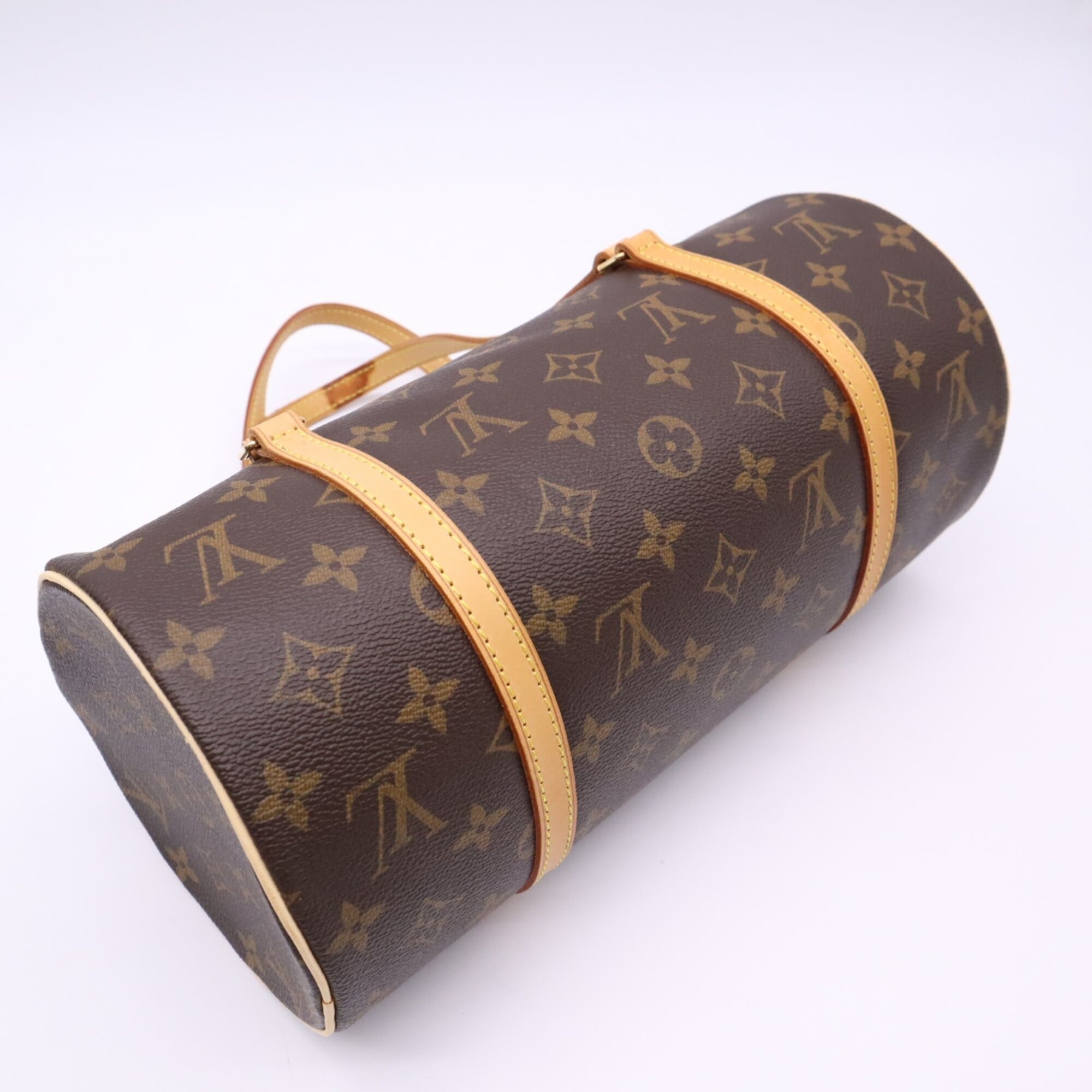 Louis Vuitton Monogram Beige Brown Coated Canvas Leather Handbag (Pre-Owned)