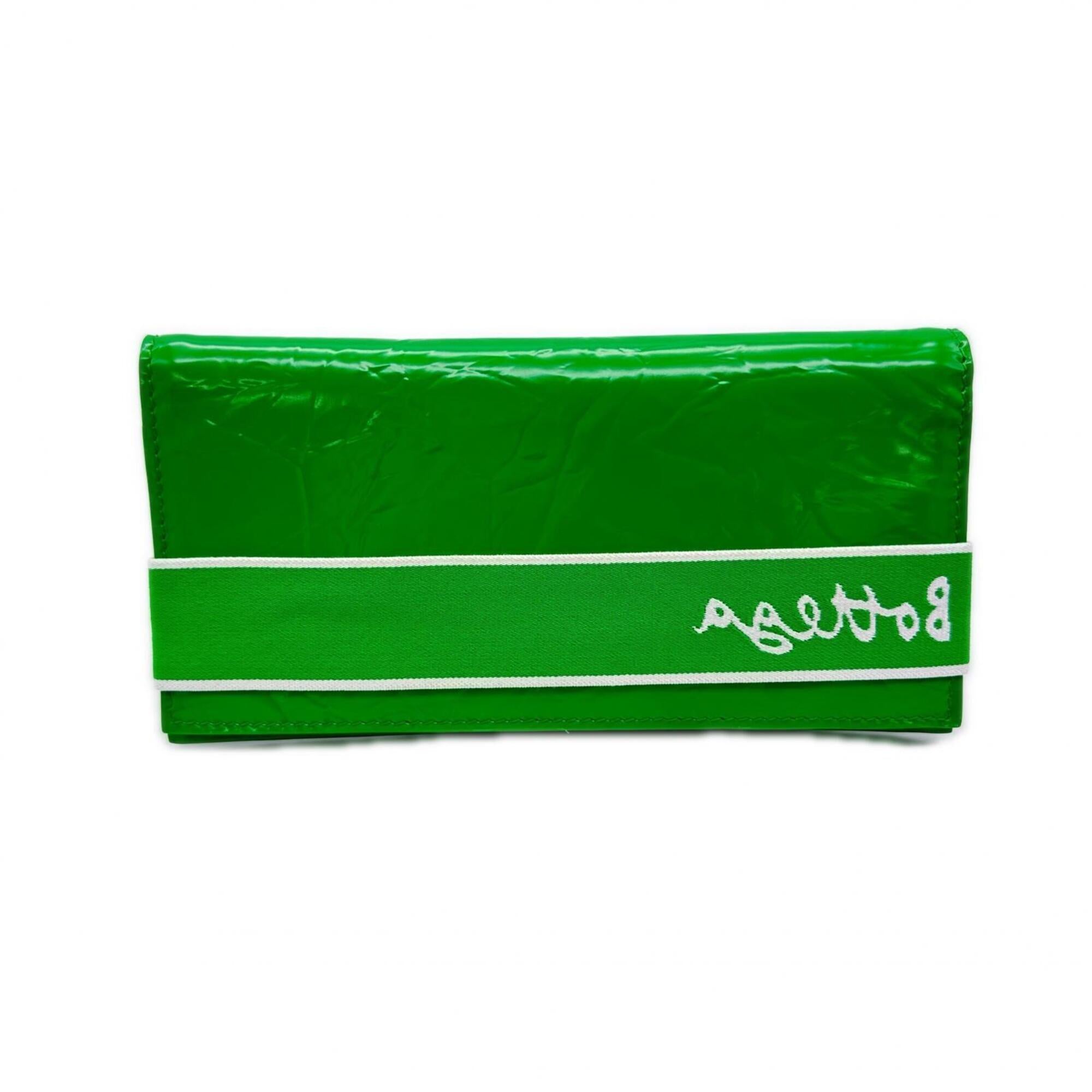 Bottega Veneta Green Leather Long Wallet (Bi-Fold) (Pre-Owned)