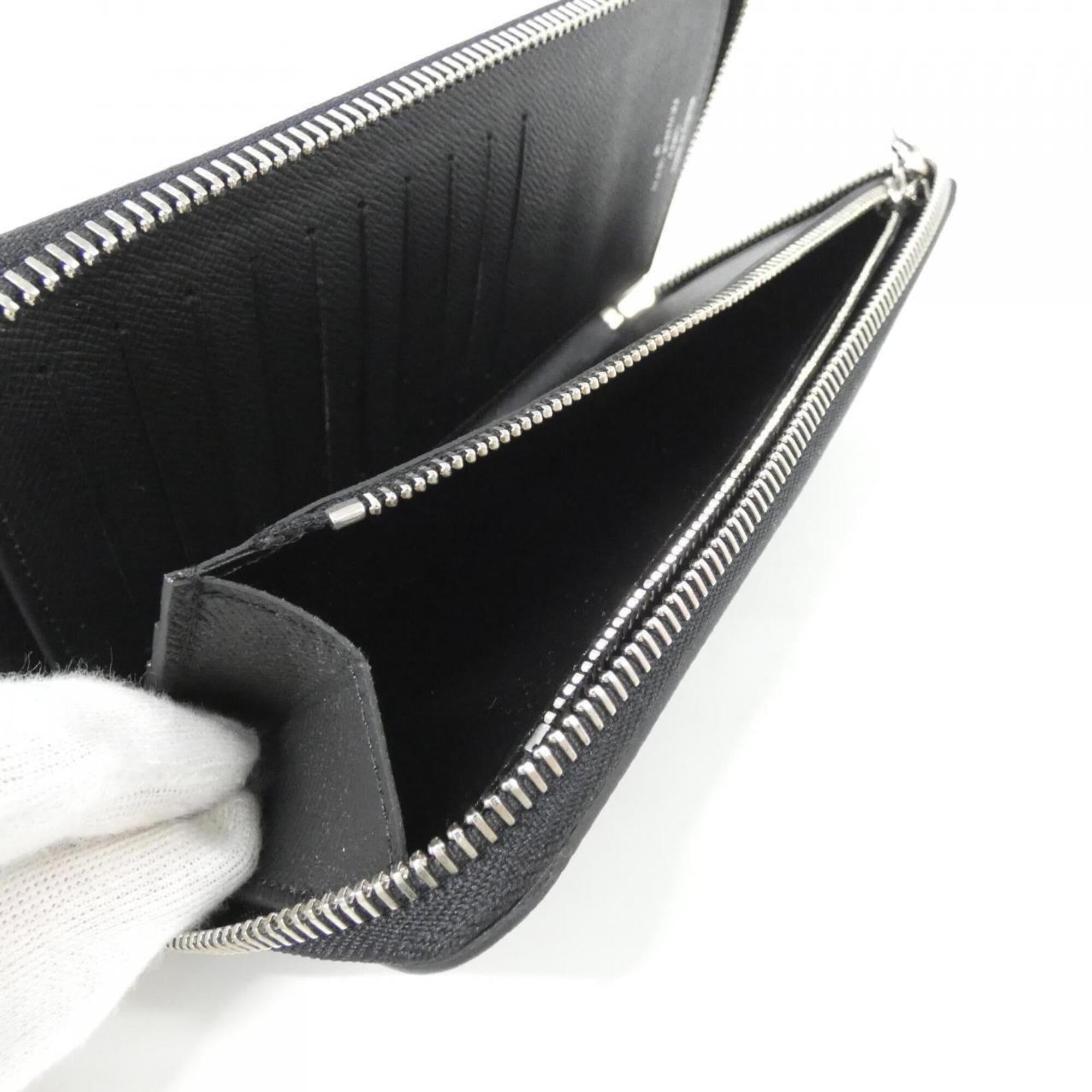 Louis Vuitton Black Leather Long Wallet (Bi-Fold) (Pre-Owned)