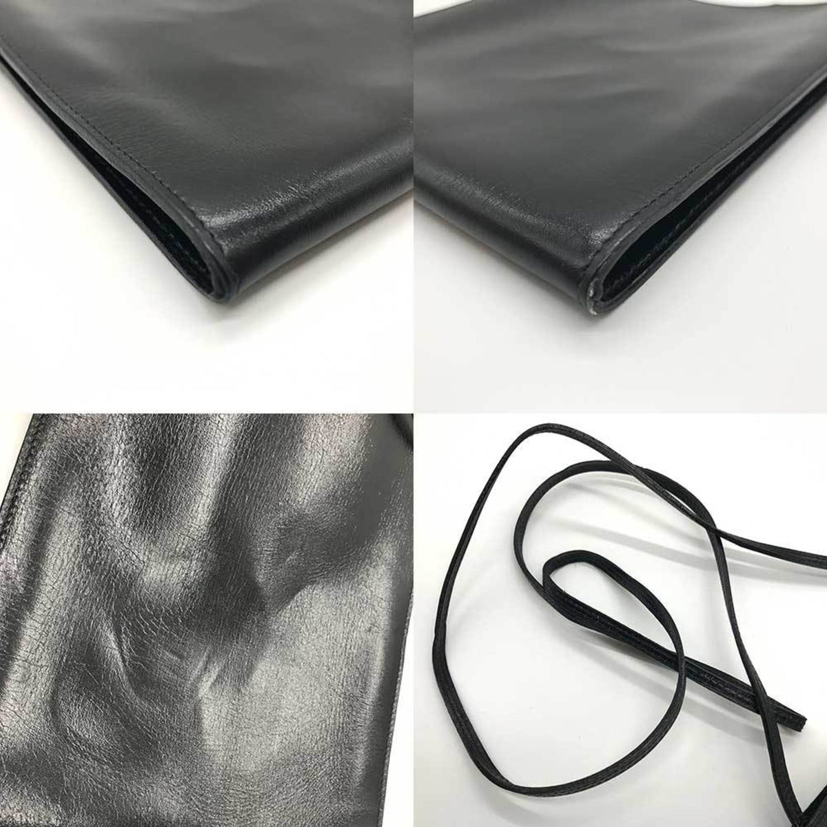 Hermes Onimaitou Black Box Calf Leather Pochette Shoulder Bag (Pre-Owned)