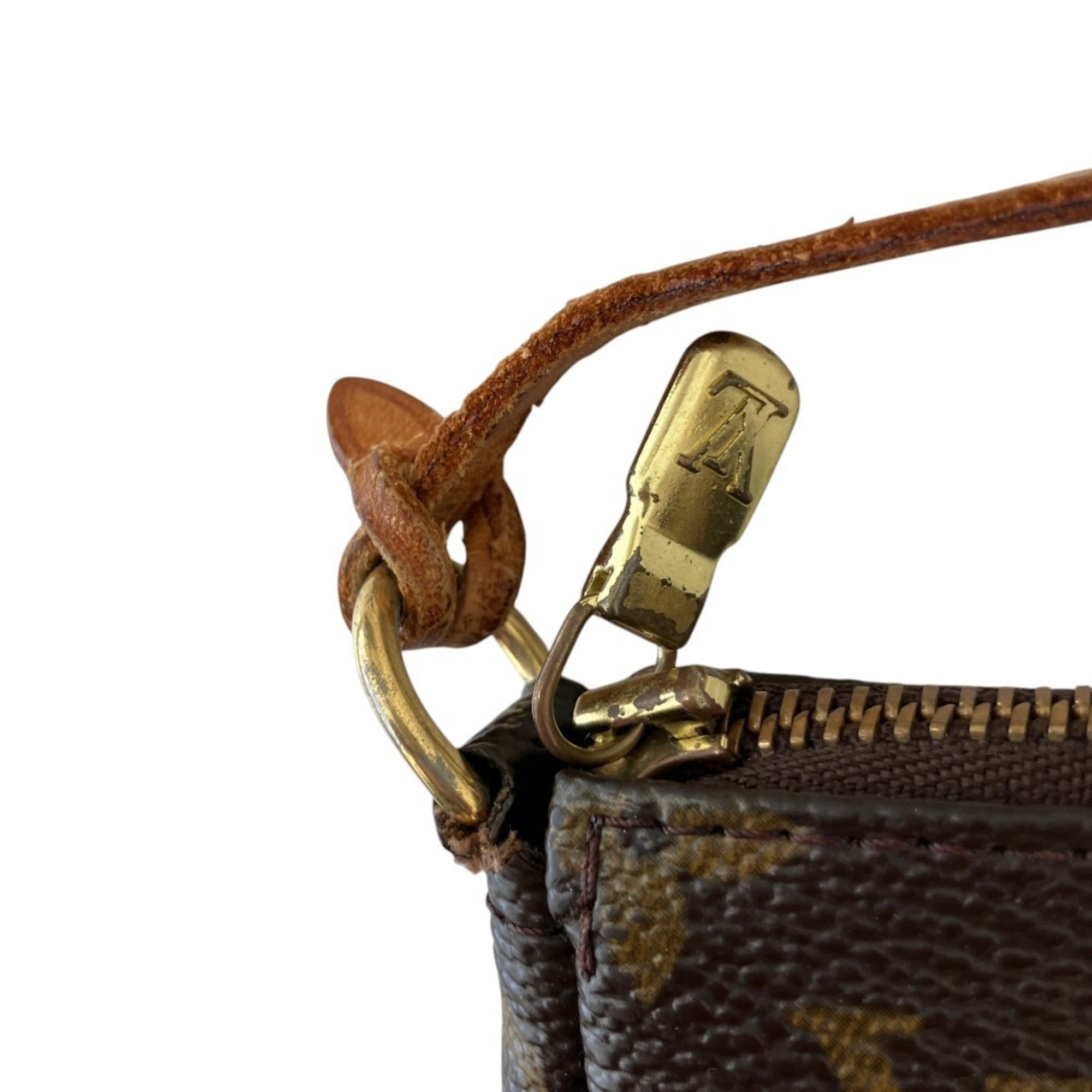 Louis Vuitton Monogram Brown Leather Pochette (Pre-Owned)