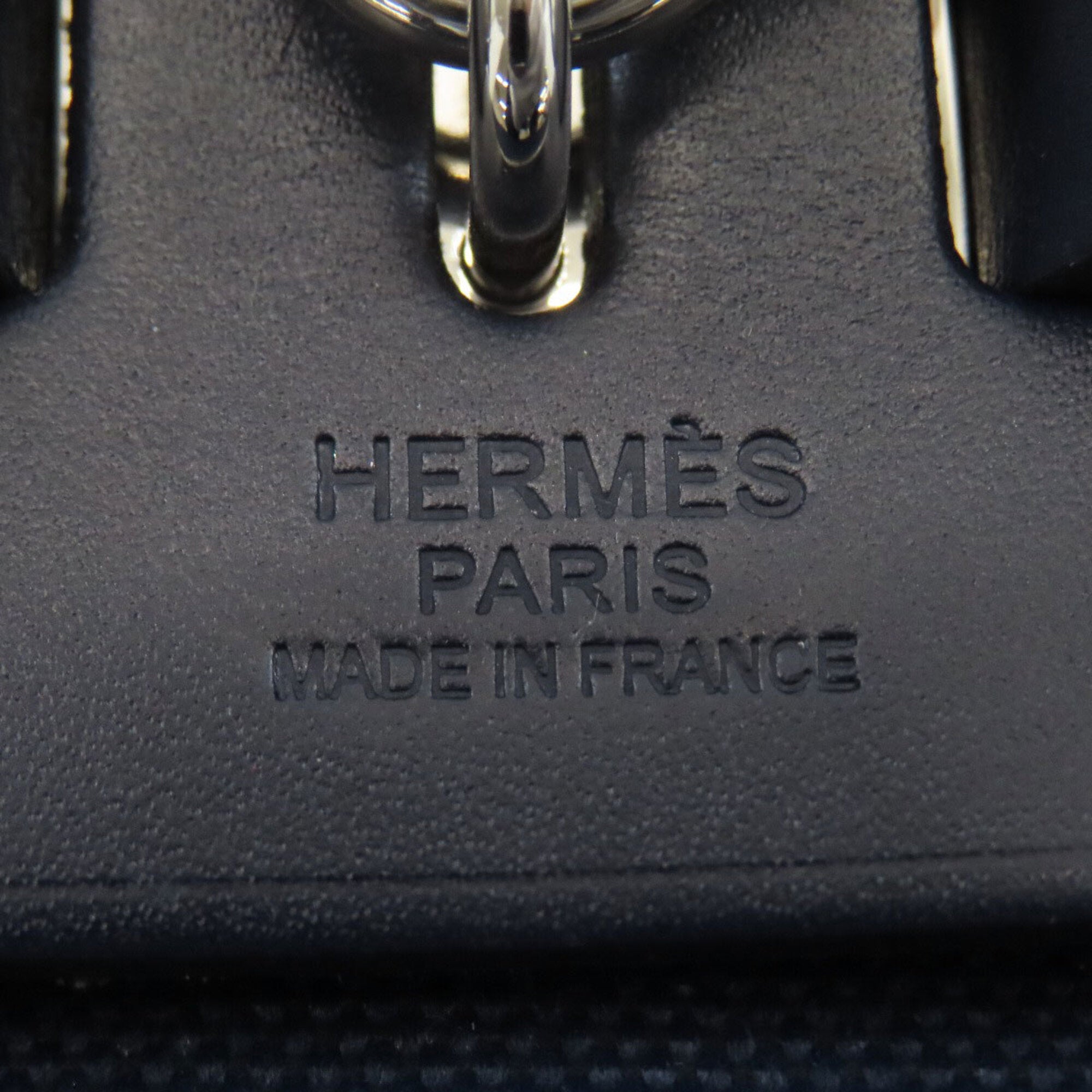 Hermes Navy Toile Officier Handbag (Pre-Owned)