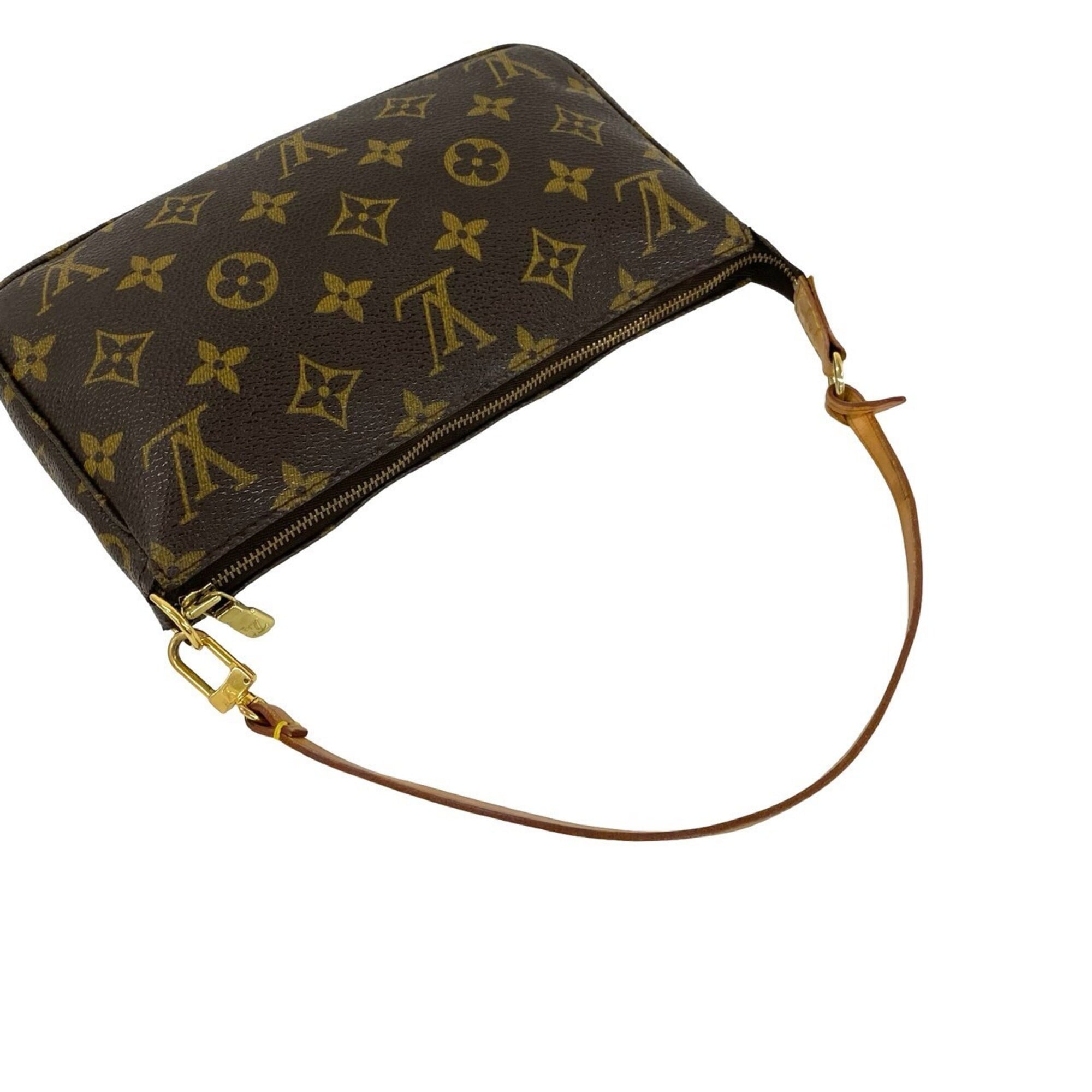 Louis Vuitton Brown Leather Pvc Handbag Pochette (Pre-Owned)